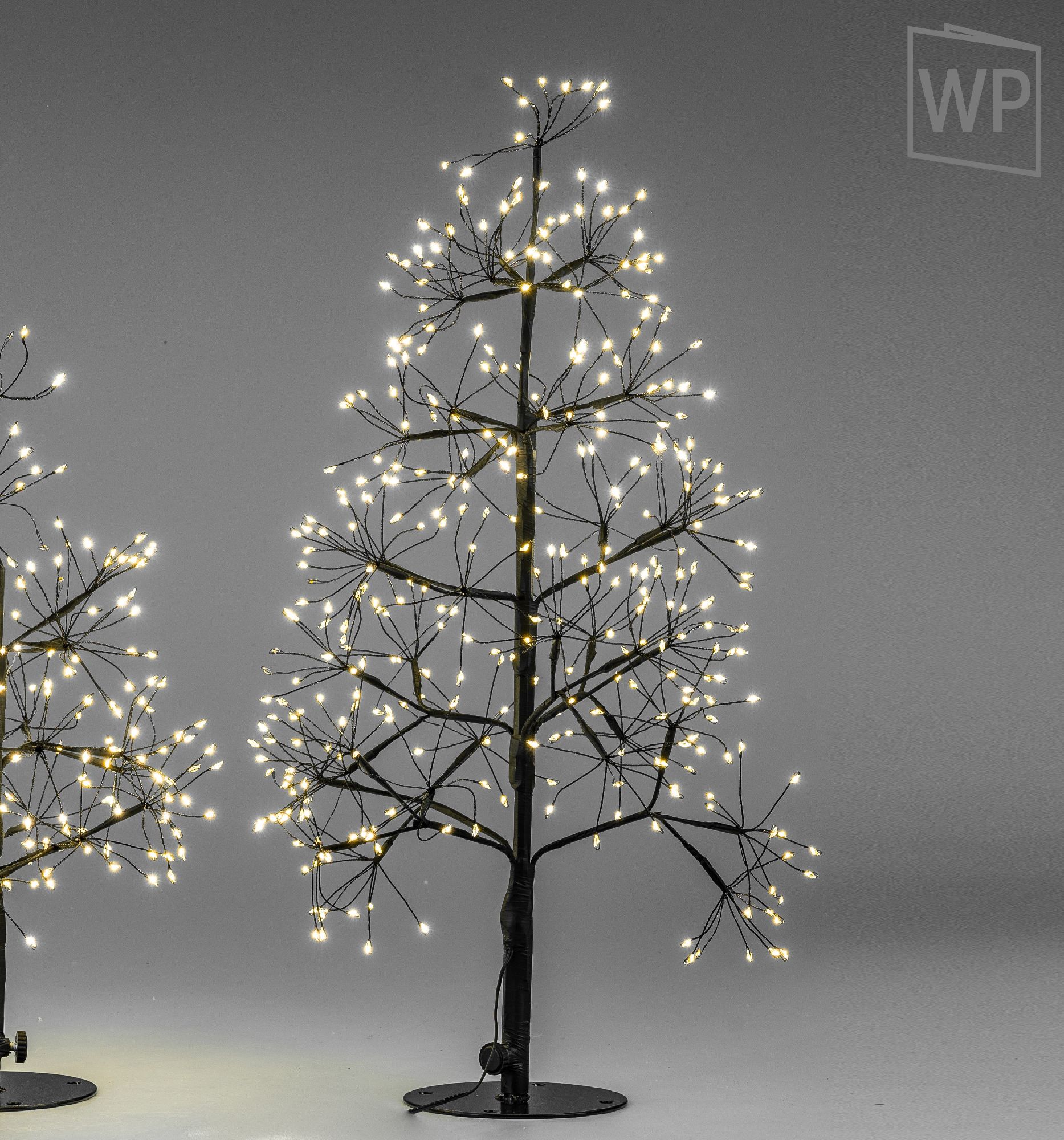 LED Deko Tanne, Baum mit Funkeleffekt H. 60cm schwarz mit 360 LEDs Formano W25