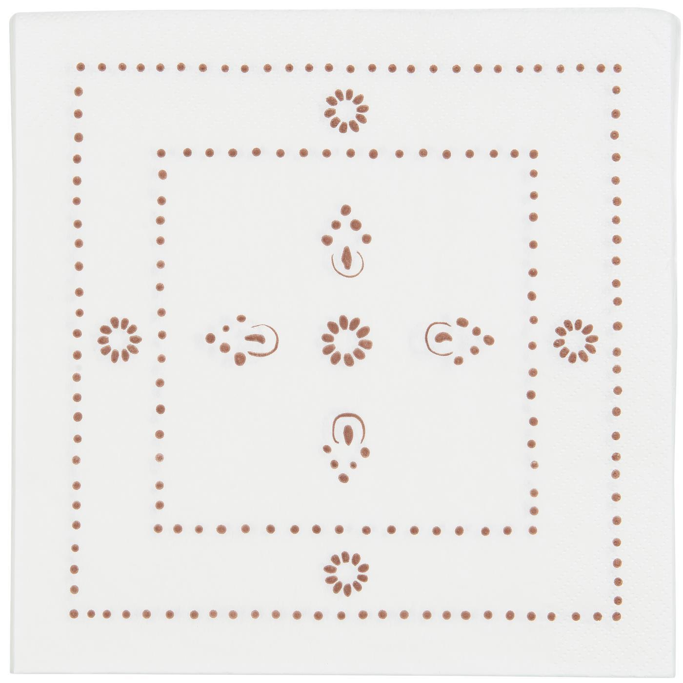 50er Pack Servietten Fliesenmuster weiß rot 40x40cm Ib von LAURSEN
