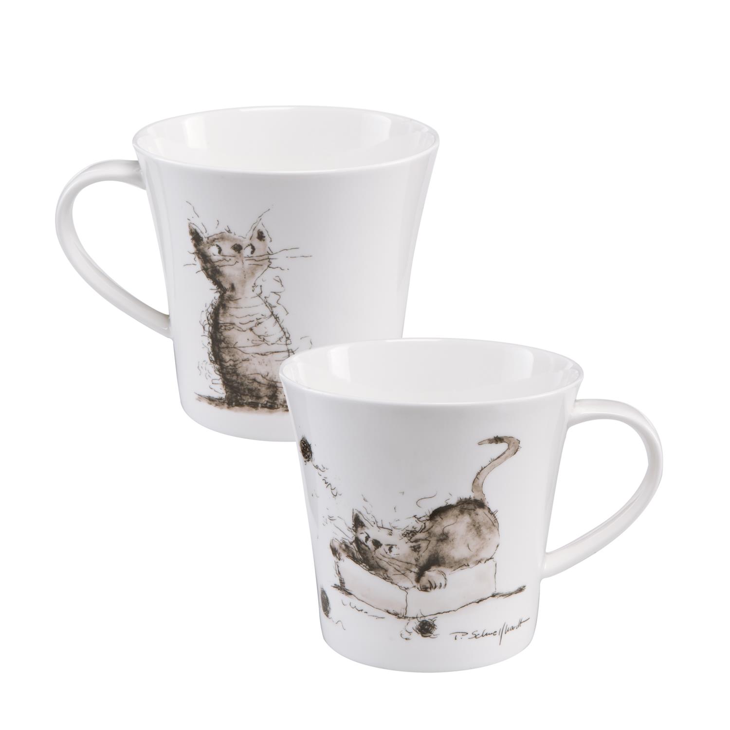 Peter Schnellhardt Tasse, Becher Spielstunde mit Katze 350ml Porzellan Goebel