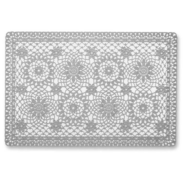 Platzset, Tischset Floral Blumenmuster Grey grau 30x45cm von LEMETEX