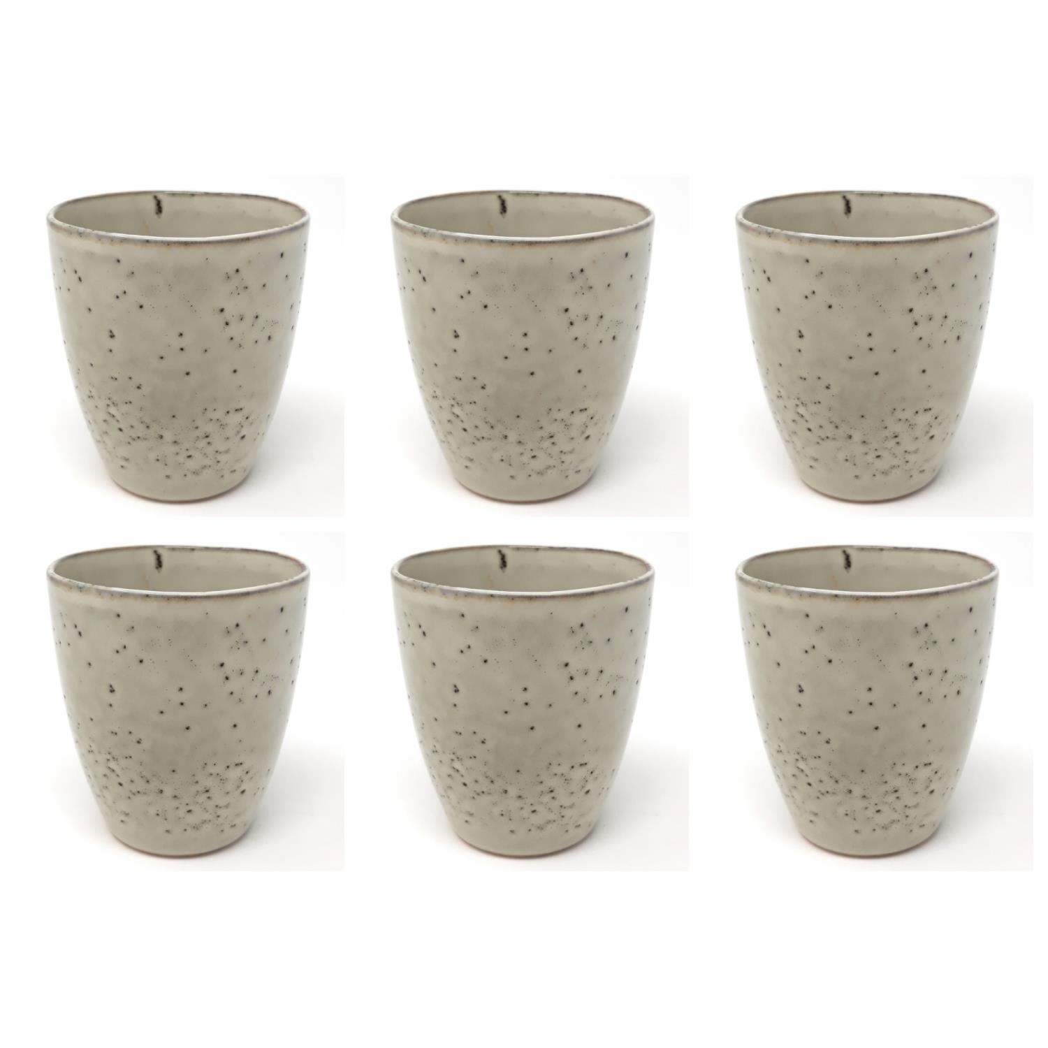 6er SET Becher, Tassen ohne Henkel SAND DUNES für 220ml H. 9cm creme Ib Laursen
