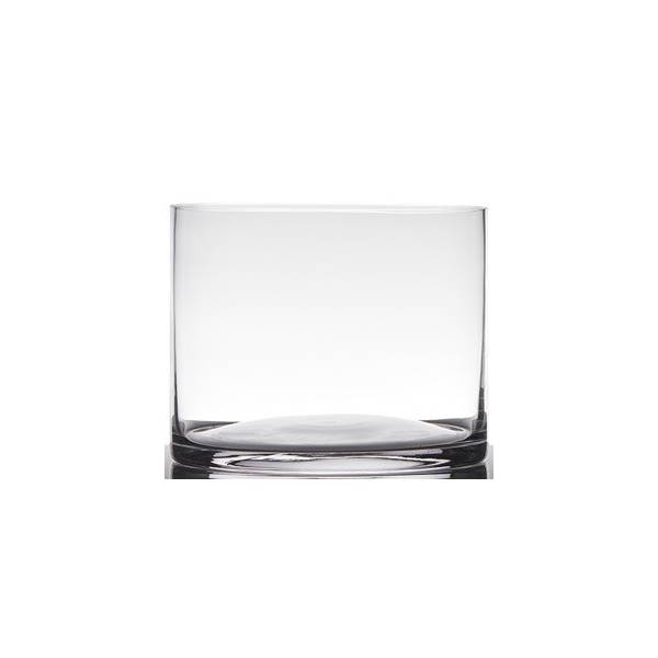 Dekoglas, Vase ZYLINDER COLD CUT Höhe 15cm,Durchmesser 19cm Glas transparent Hakbijl, von HAKBIJLGLA