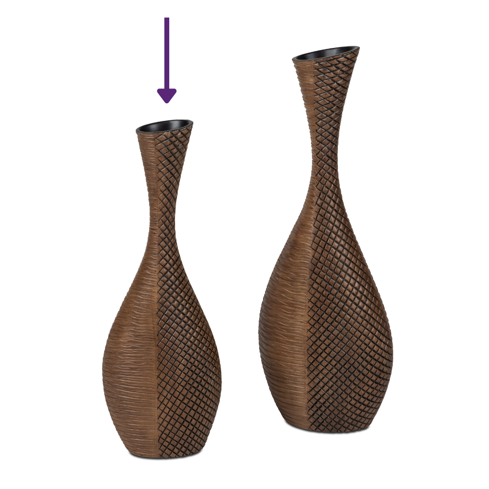 Bodenvase Holzoptik 60 cm – Formano mit Relief