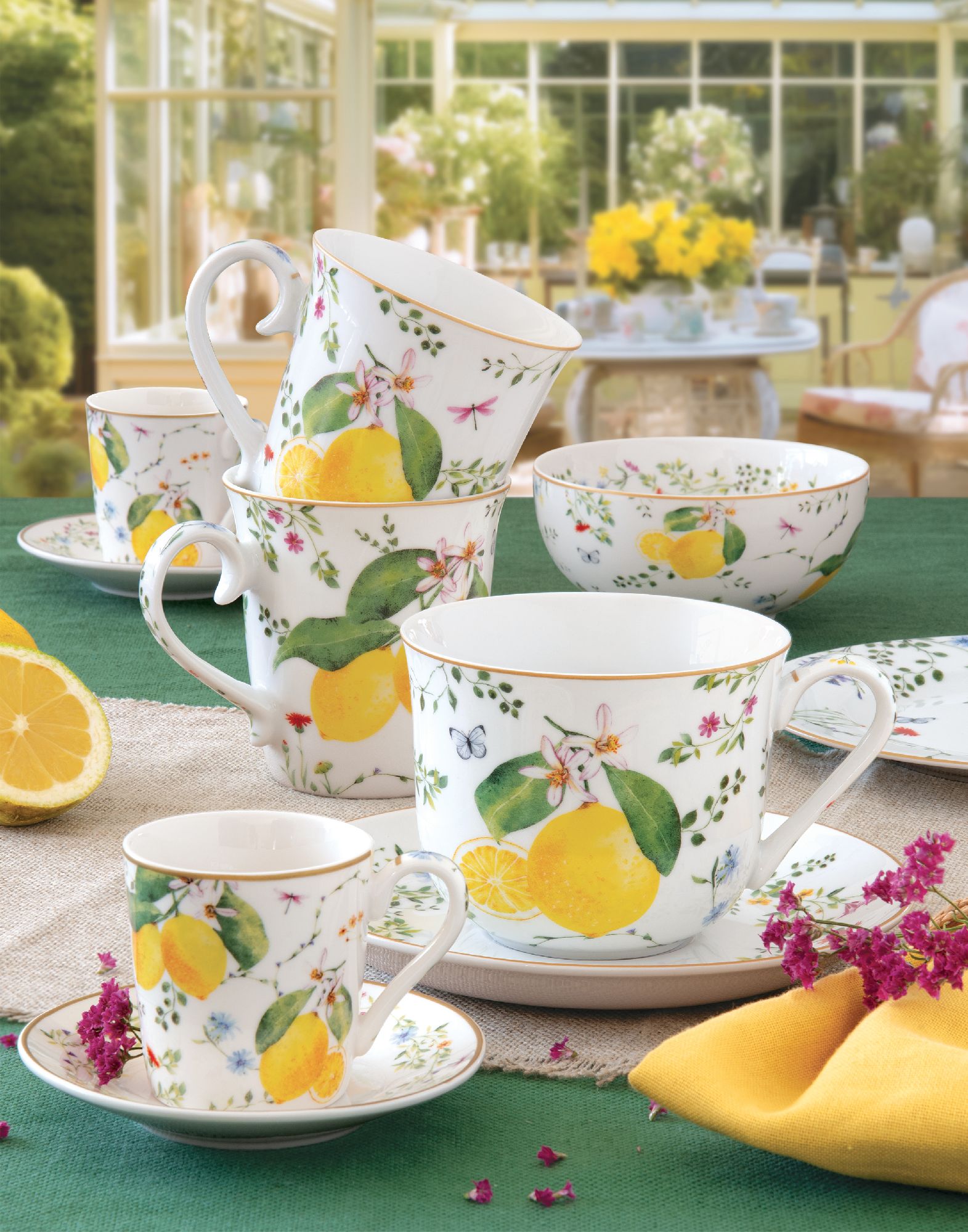 Suppenlöffel FLEURS ET CITRONS Zitronen Stahl + Kunststoff von EASY LIFE