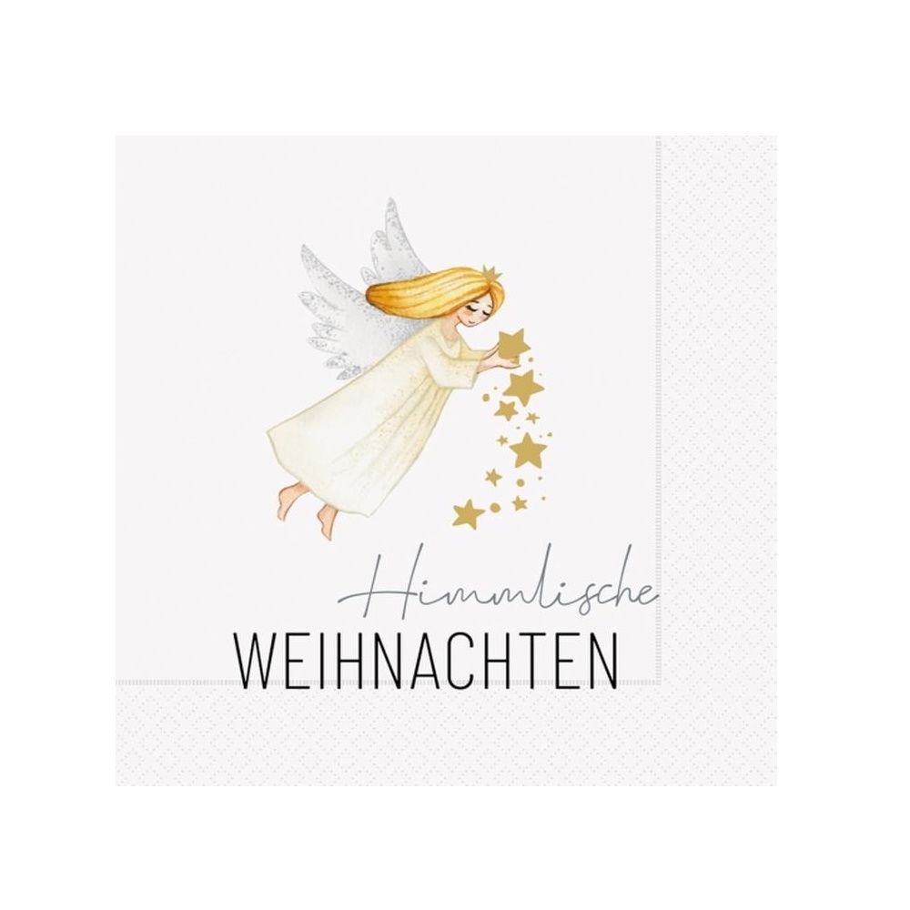 20er Pack weihnachtliche Servietten mit Engel 33x33cm Geschenk für Dich, von LA VIDA