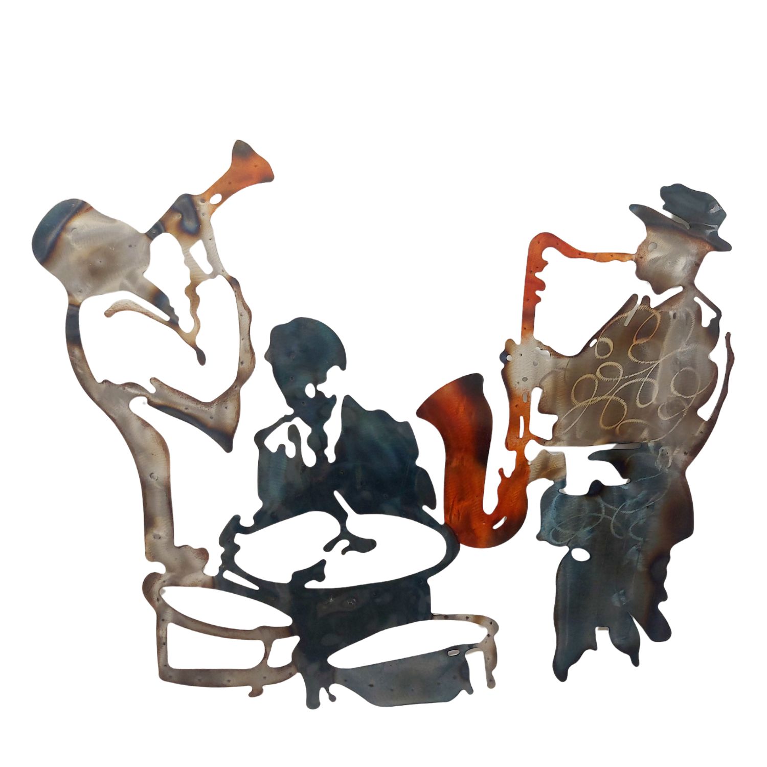 Wanddeko, Wandbild Jazzband mit Instrumenten