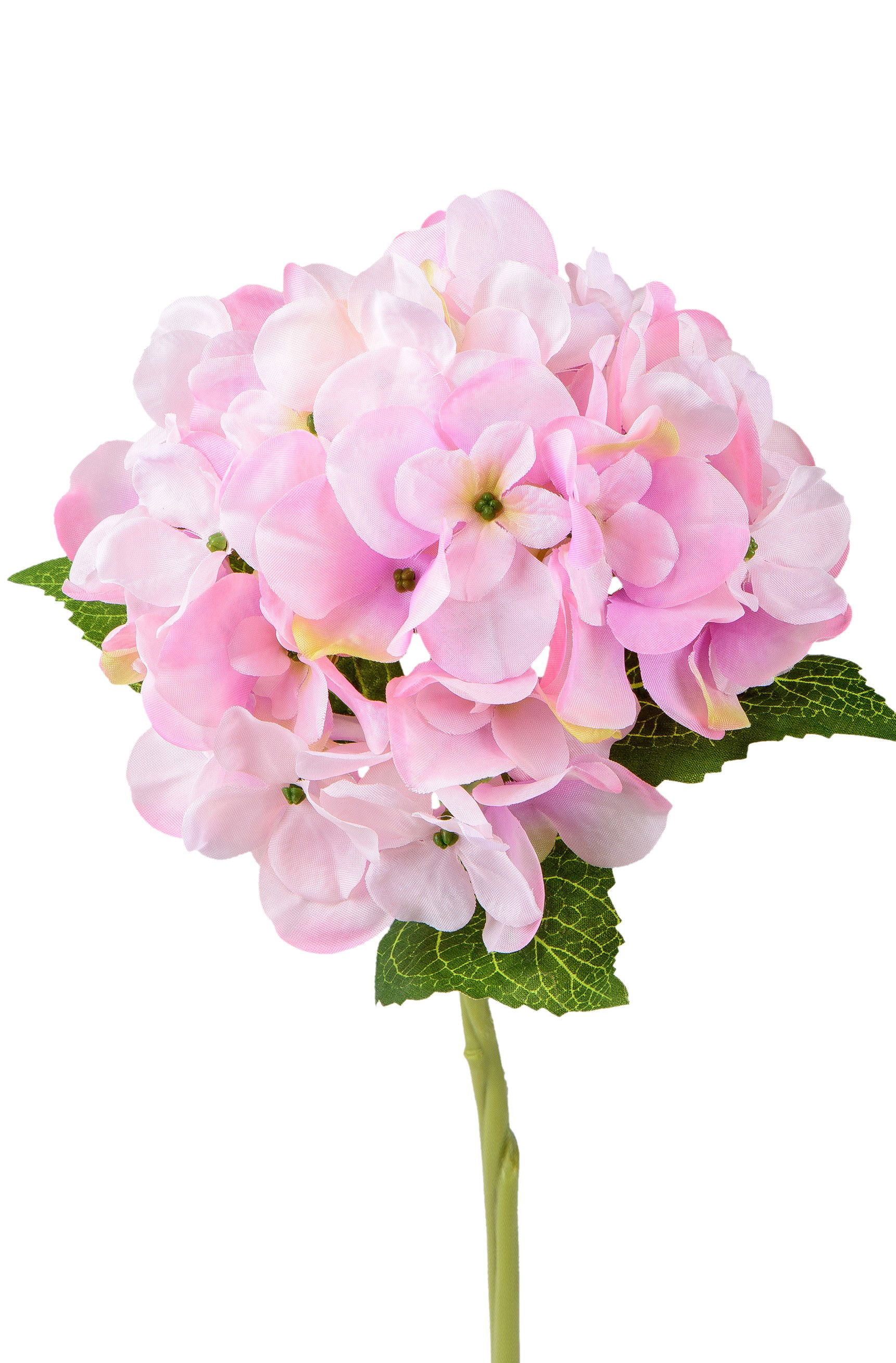künstliche Hortensie mit Blättern rosa Höhe 34cm von FORMANO Kunstblumen