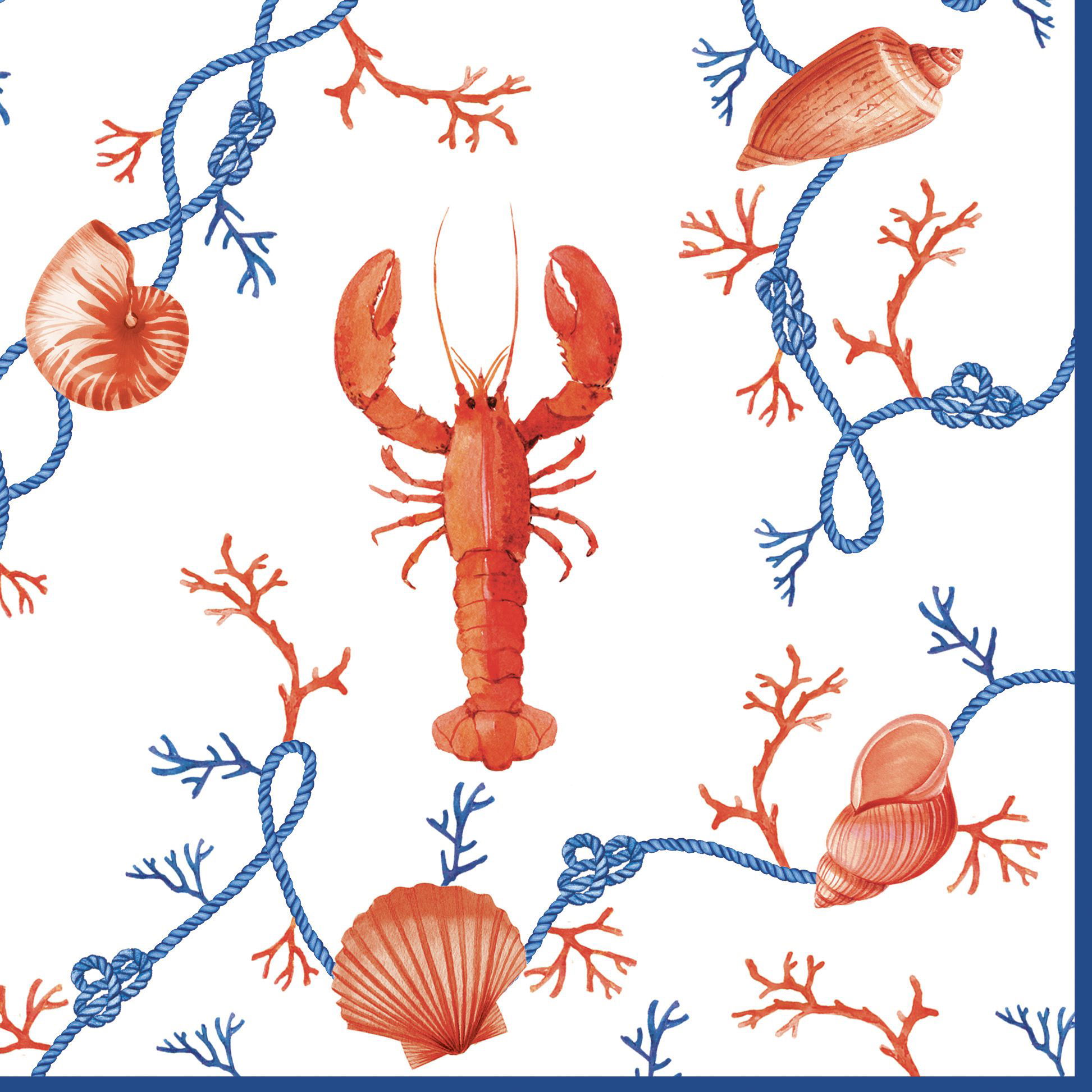 20er Pack Servietten COTE DE MER Meeresküste 33x33cm Papier von EASY LIFE