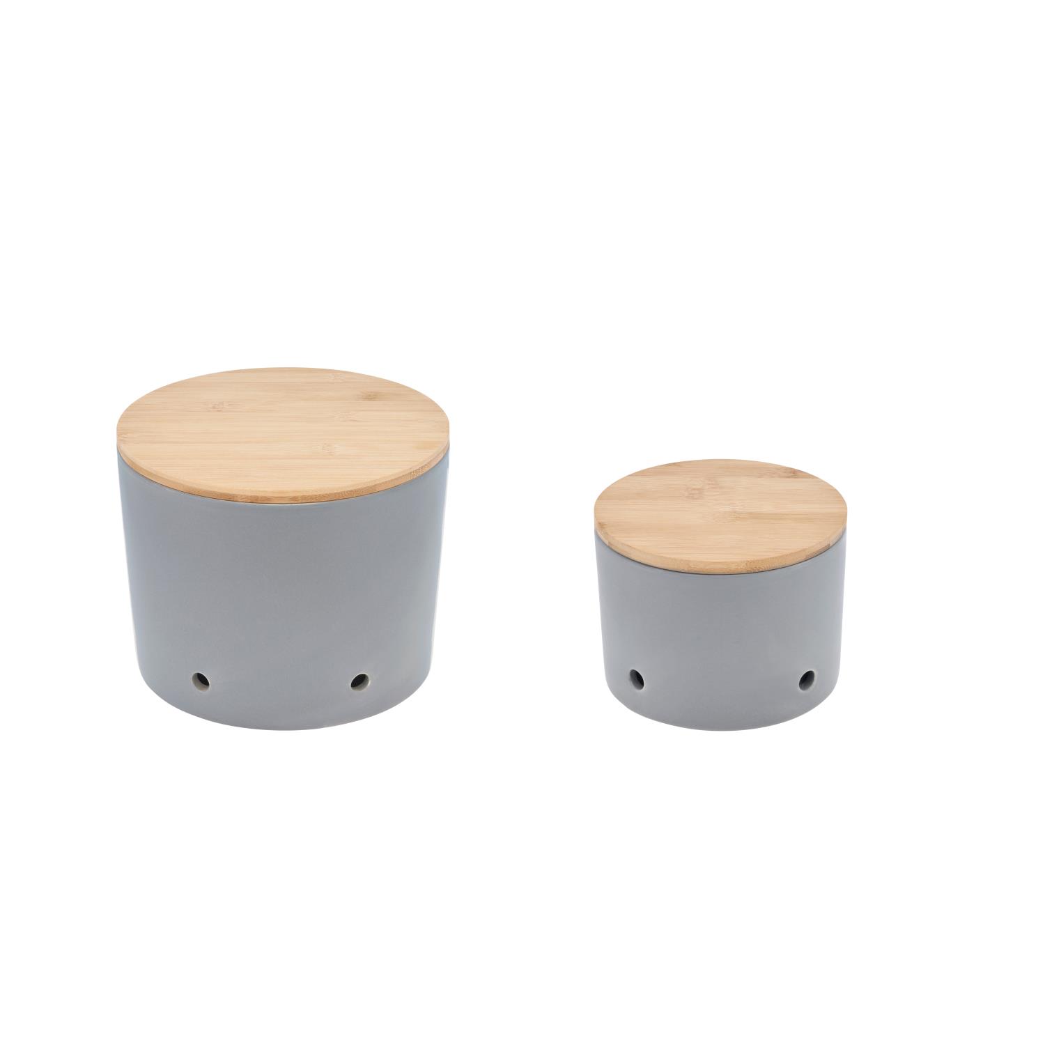 Knoblauchtopf & Zwiebeltopf CERA-DESIGN Schiefer grau MAGU, von MAGU GMBH