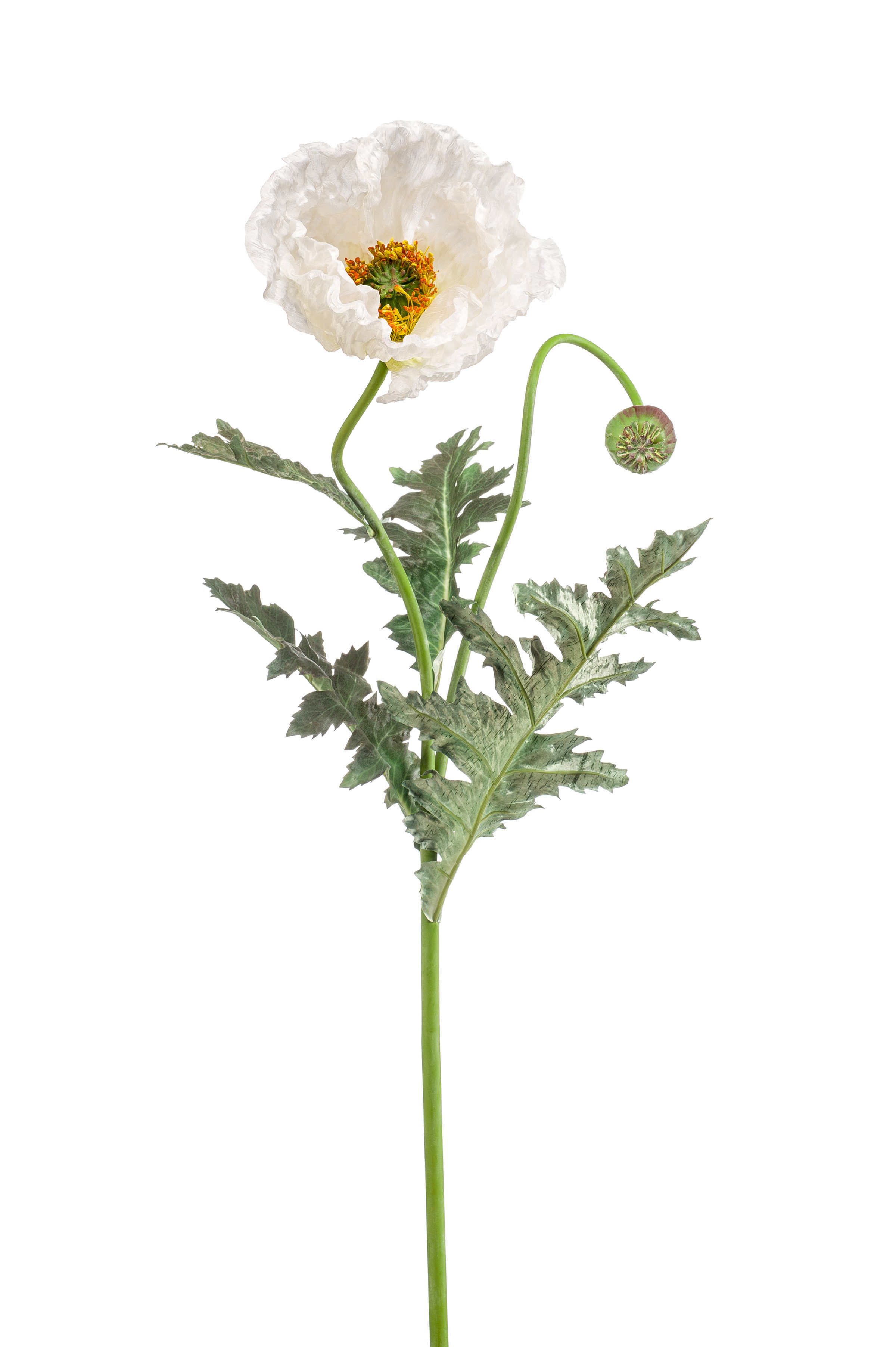 6er Set künstliche XL Mohnblumen mit 1 Blüte weiß Höhe 100cm von EMERALD Kunstblumen
