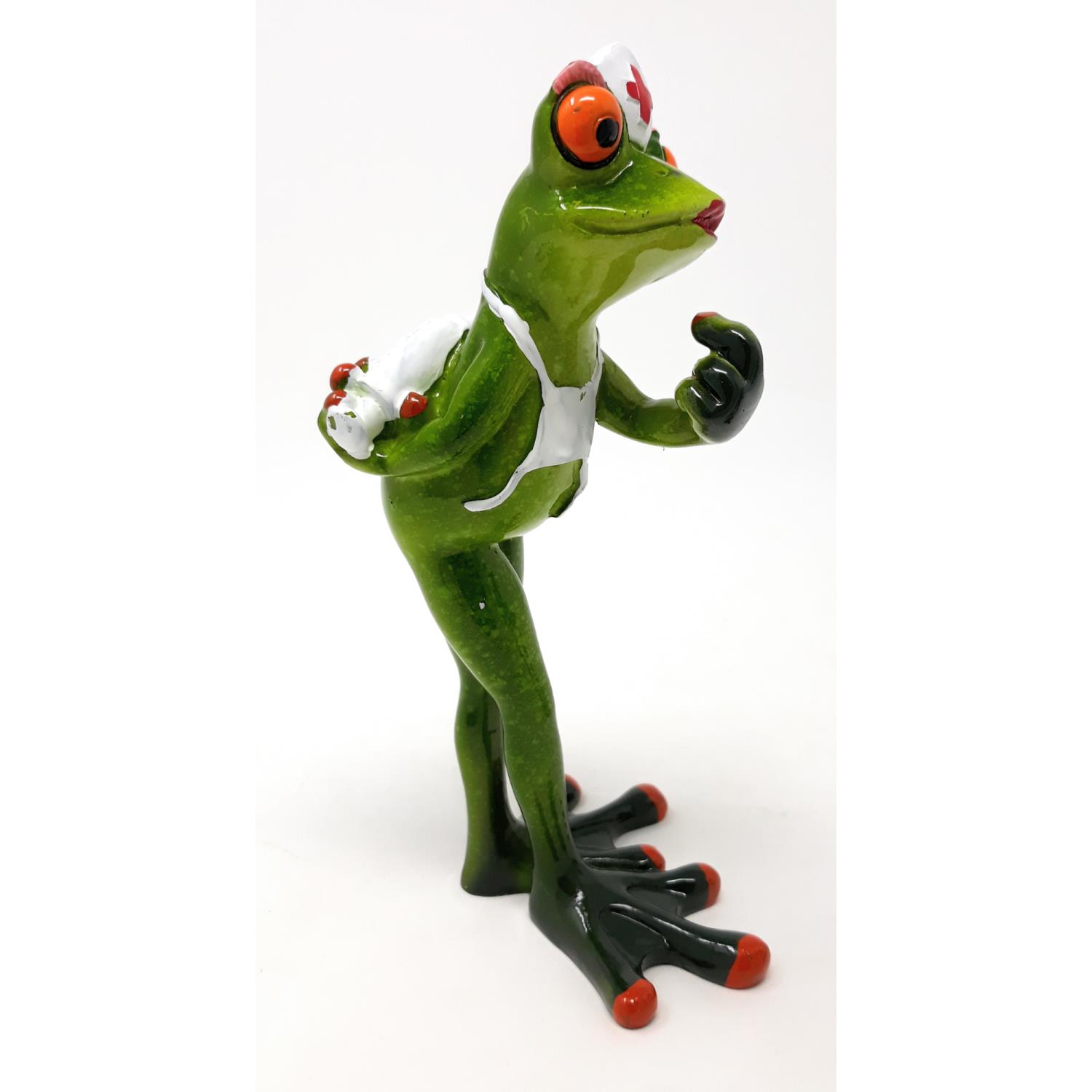 Dekofigur Frosch Krankenschwester, Arzthelferin mit Spritze von FORMANO Froschhausen