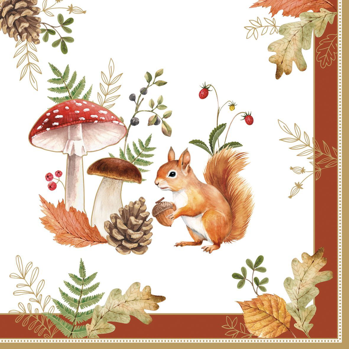 20er Pack Servietten AUTUMN BREEZE Herbst 33x33cm Papier von EASY LIFE