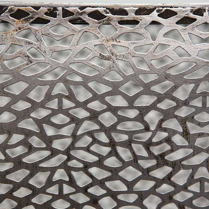 Deko Säule Bodensäule PURLEY Höhe 70cm 27x27cm antik silber Metall von CASABLANCA