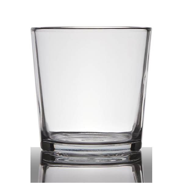 Teelichthalter CONNER Höhe 12cm,Durchmesser 14cm transparent rund Glas Hakbijl, von HAKBIJLGLASS