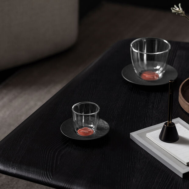  von VILLEROY & BOCH Manufacture Rock Glow 6er Set Mokka-/Espressountertasse,Durchmesser 12cm