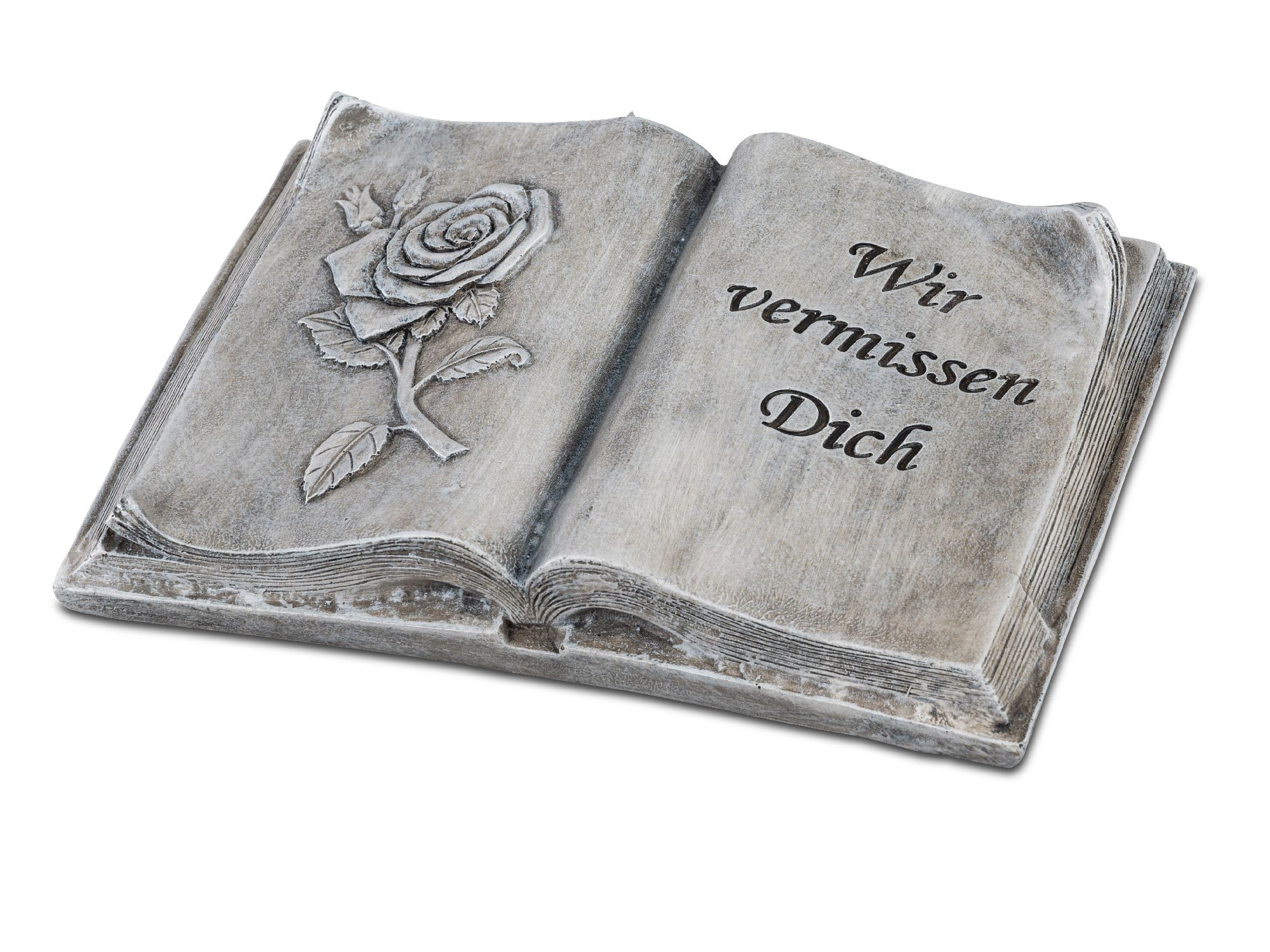 Grabdeko Buch mit Spruch Wir vermissen Dich B. 17,5cm von FORMANO Trauerdekoration