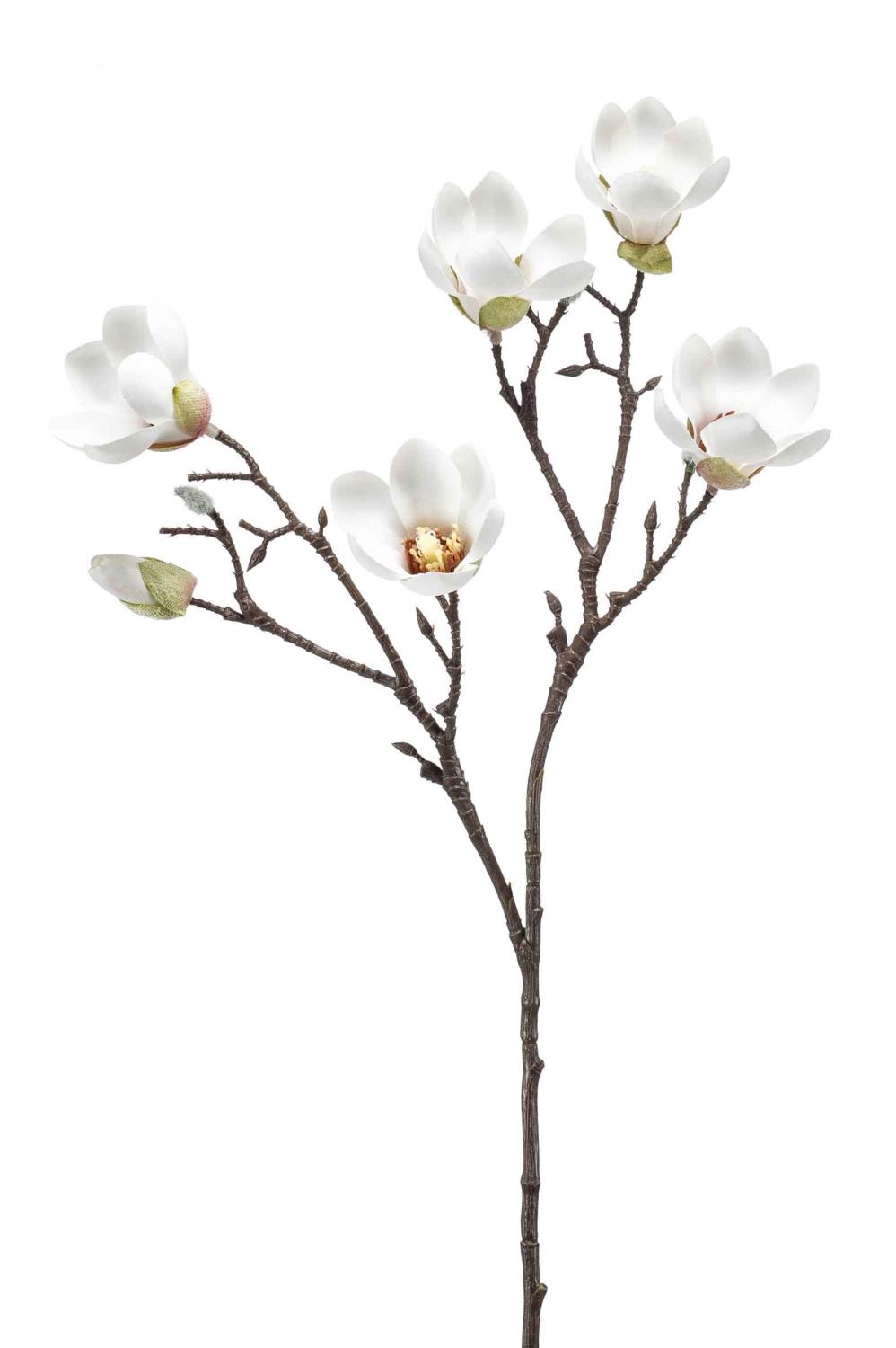 künstliche Magnolie Kirschblütenzweig weiß Höhe 65cm von EMERALD Kunstblumen