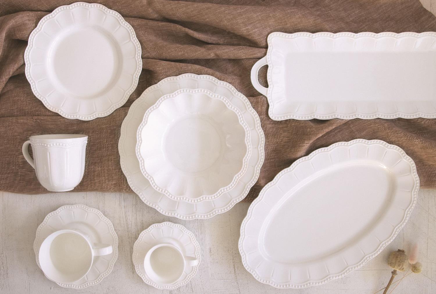 6er Set Tassen mit Untertasse ELITE WHITE weiß 250ml Porzellan Easy Life