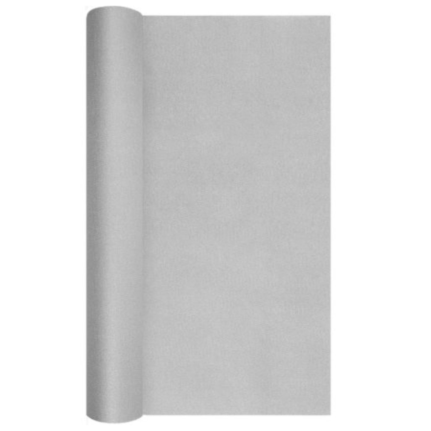 Rolle mit grauem Papier, teilweise abgerollt, auf einem weißen Hintergrund.