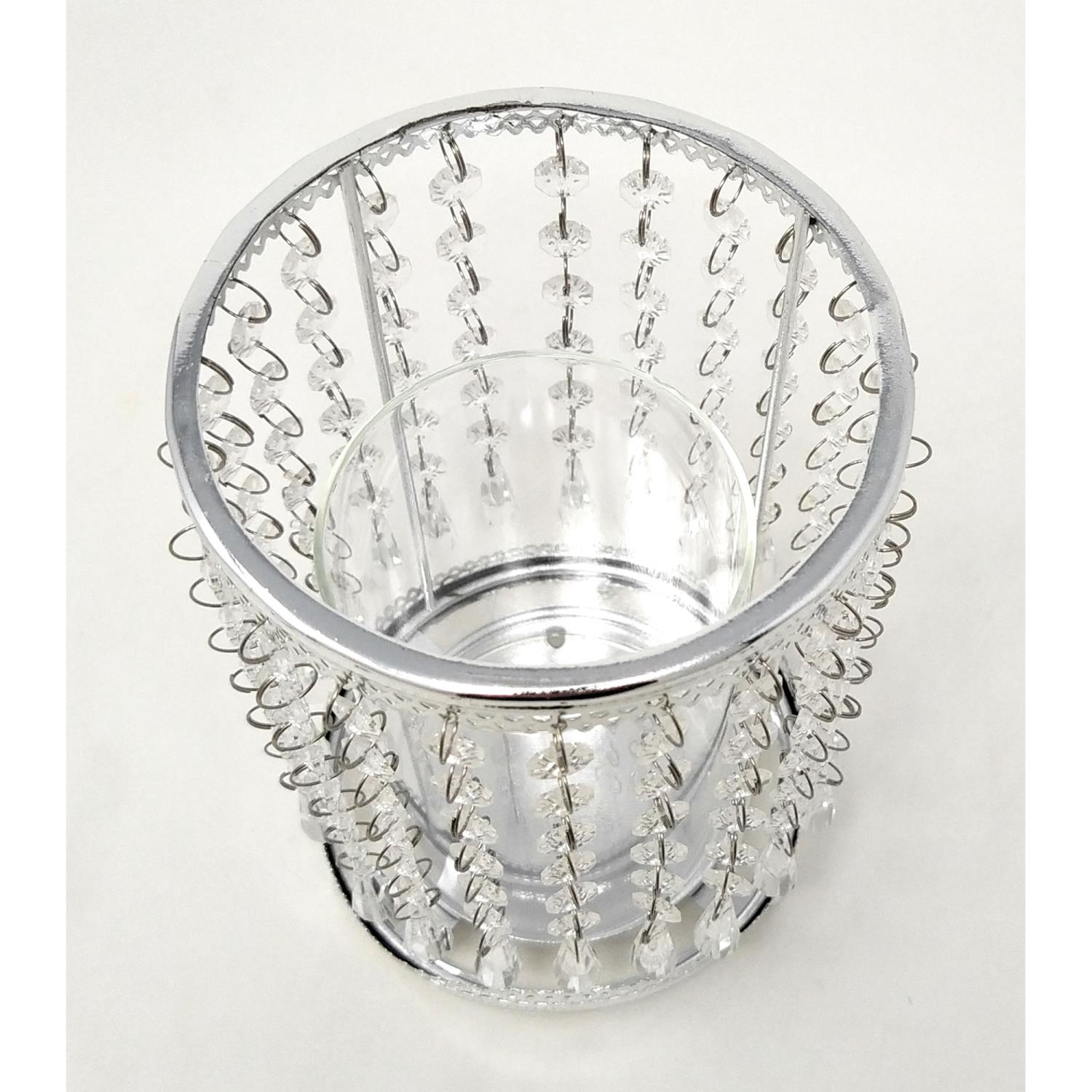 Windlicht, Teelichthalter STRASS Höhe 17cm Durchmesser 12cm, von Formano