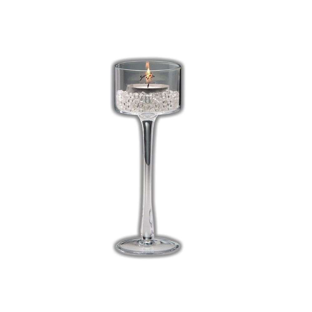 6er SET Kerzenhalter, Teelichthalter auf Fuß Glas Höhe 25cm,Durchmesser 9cm von SANDRA RICH