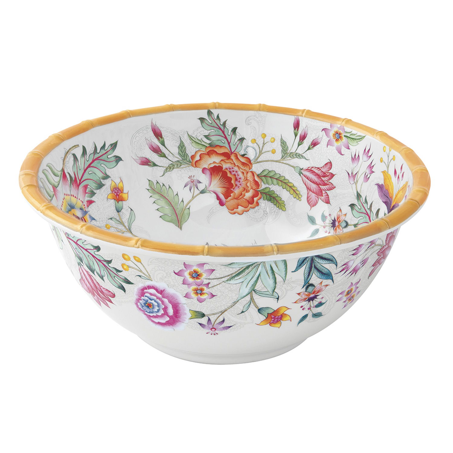 Salatschale Schüssel OSAKA Blumen,Durchmesser 25,5cm weiß rosa Melamin von EASY LIFE