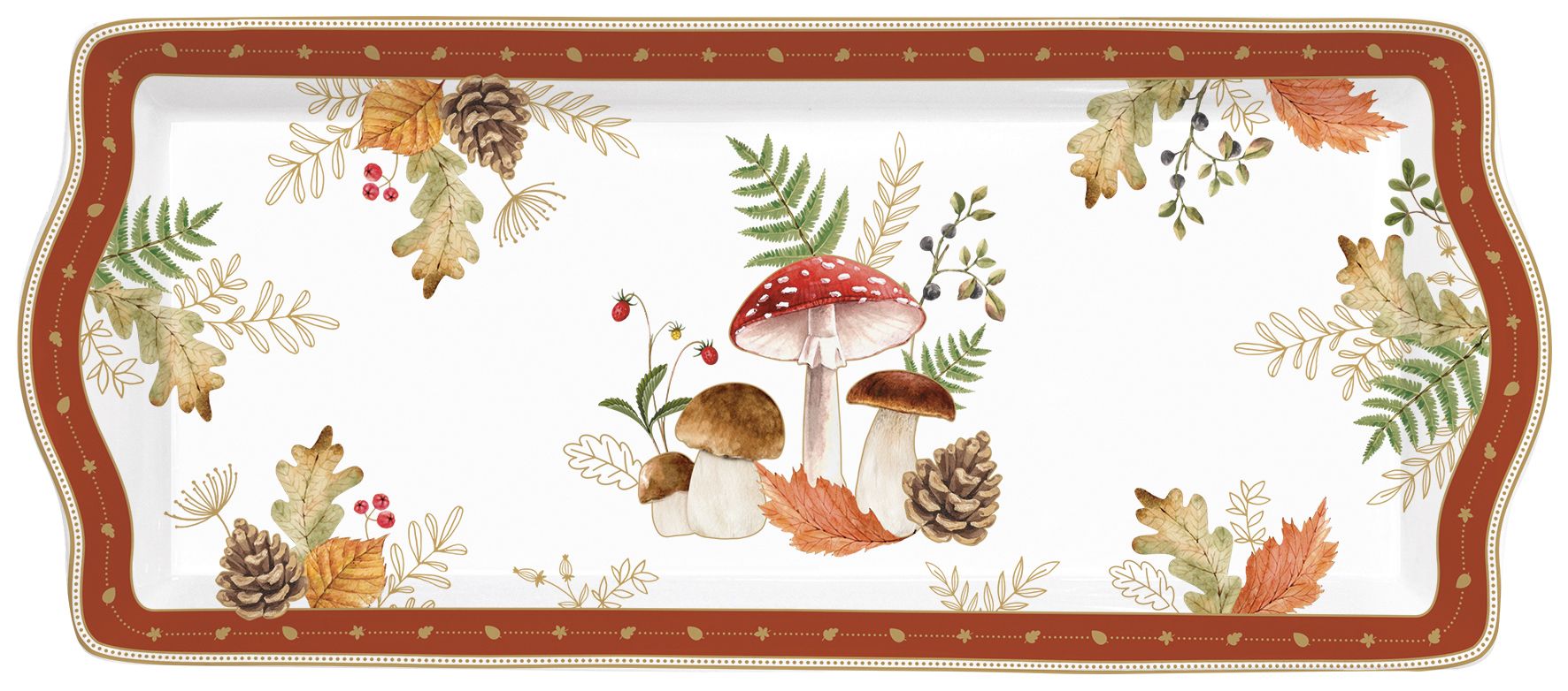 Servierplatte AUTUMN BREEZE Herbst 35x15cm Porzellan in GB von EASY LIFE