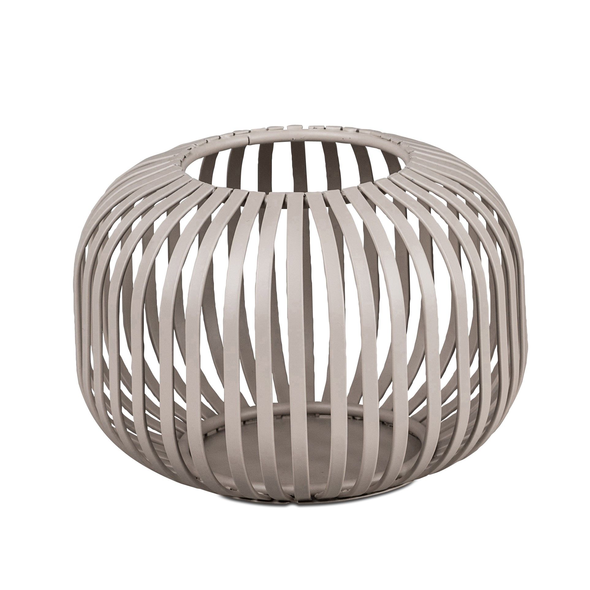 Windlicht Wili Stäbe in Kugelform Höhe 10cm grau aus Metall von FORMANO