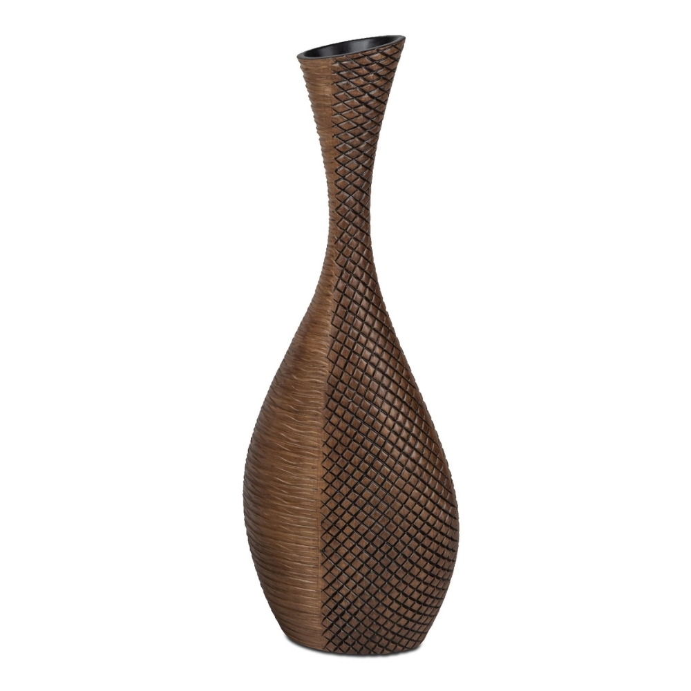 Bodenvase Holzoptik 60 cm – Formano mit Relief