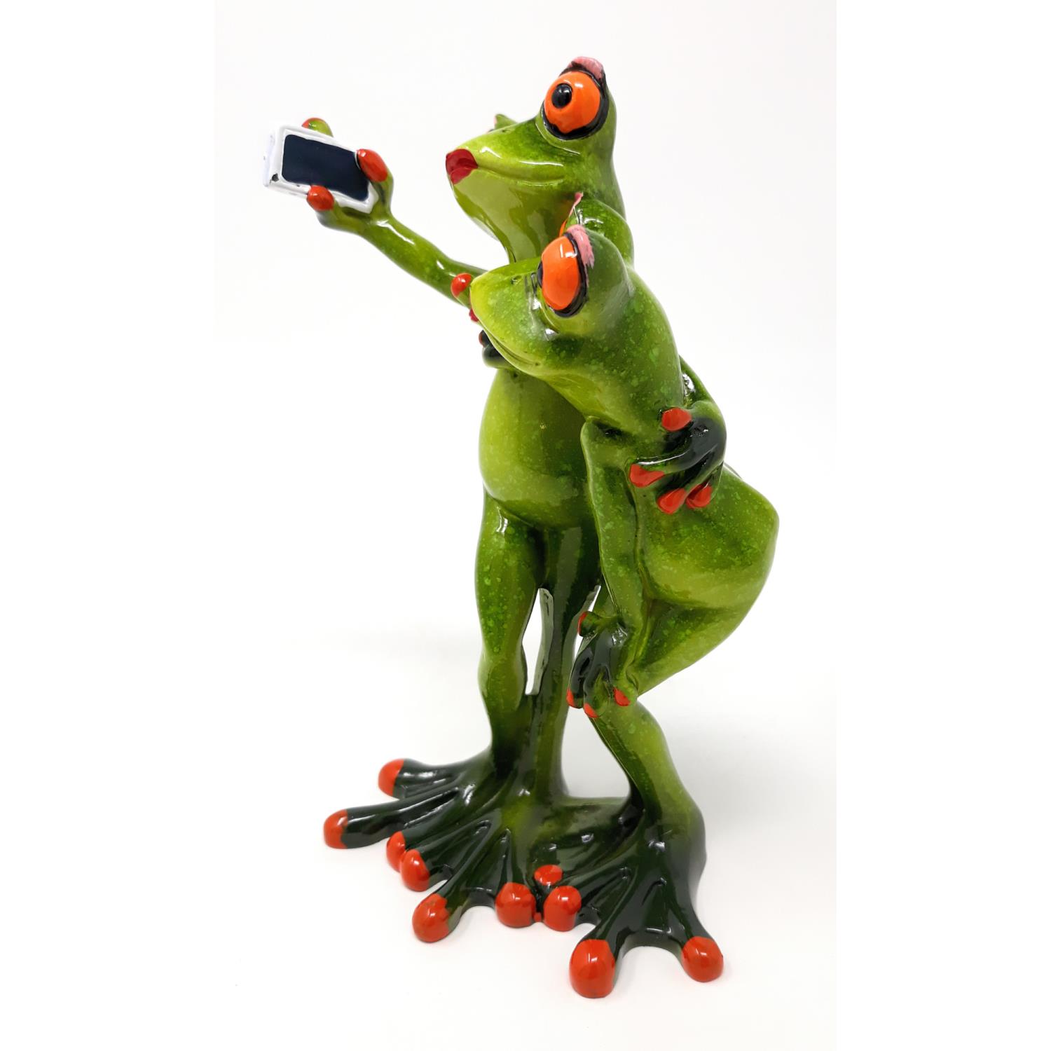 Dekofigur Froschpaar Selfie Höhe 16cm grün von FORMANO Froschhausen