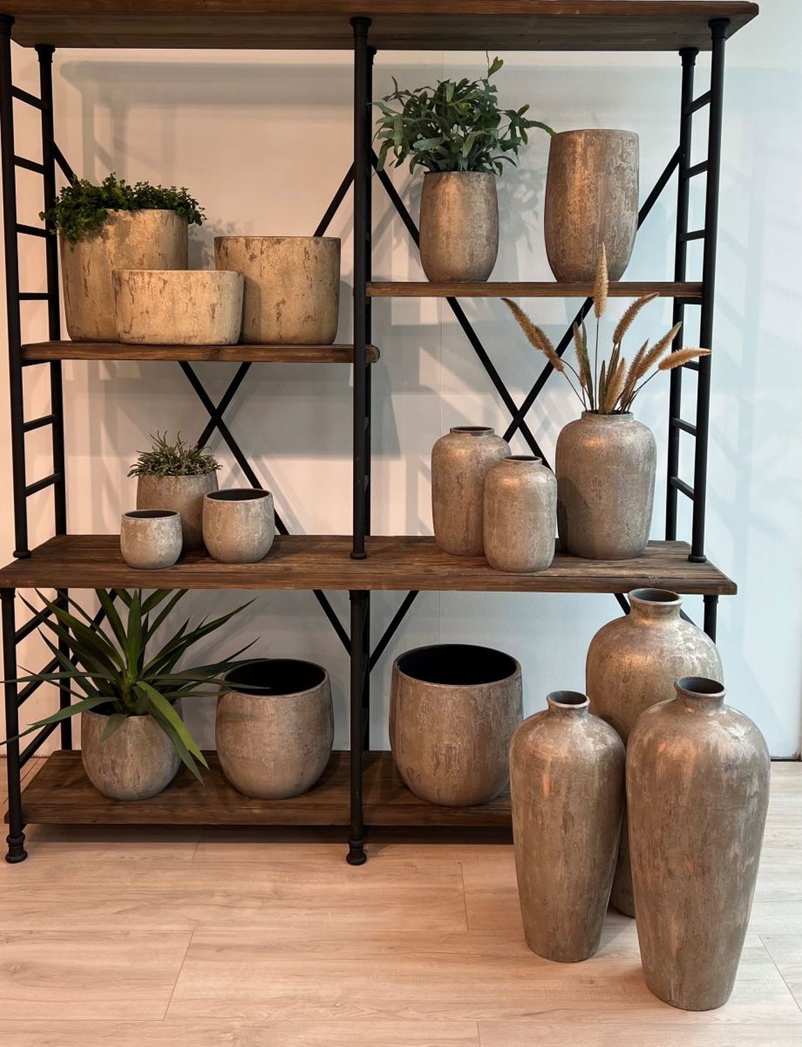 Bodenvase AVION 40cm - leicht konisch, beige braun, Keramik, Ø26cm CreaFlor Home | 40cm | beige braun