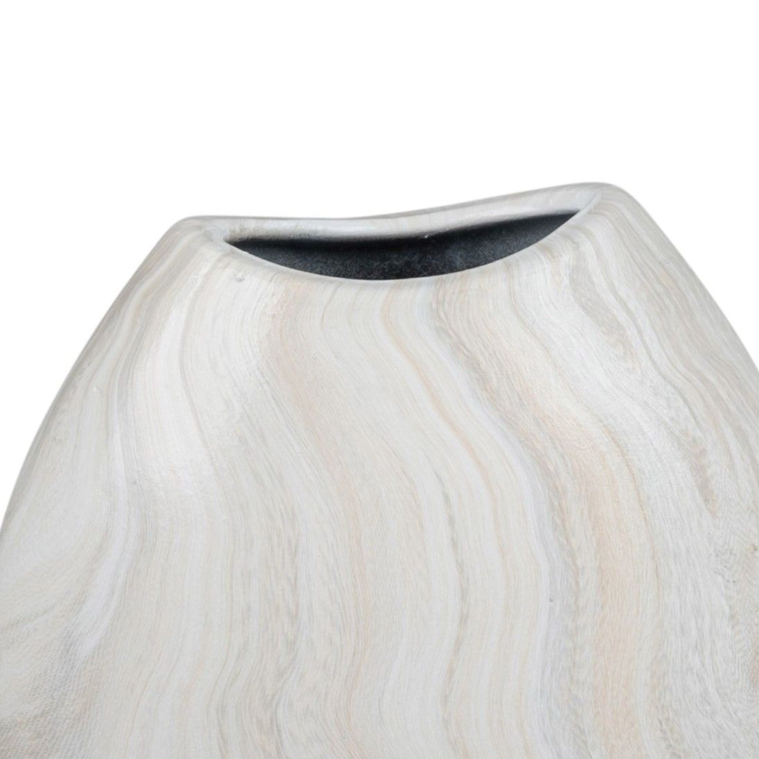 Deko Vase MARMOR oval Höhe 16cm creme braun aus Keramik, von Formano