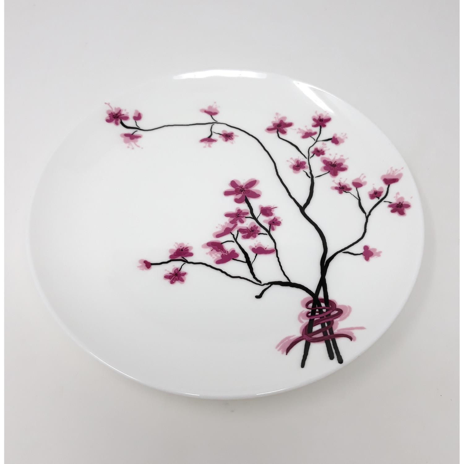 Frühstücksteller, Kuchenteller CHERRY BLOSSOM,Durchmesser 19cm Porzellan von TEALOGIC