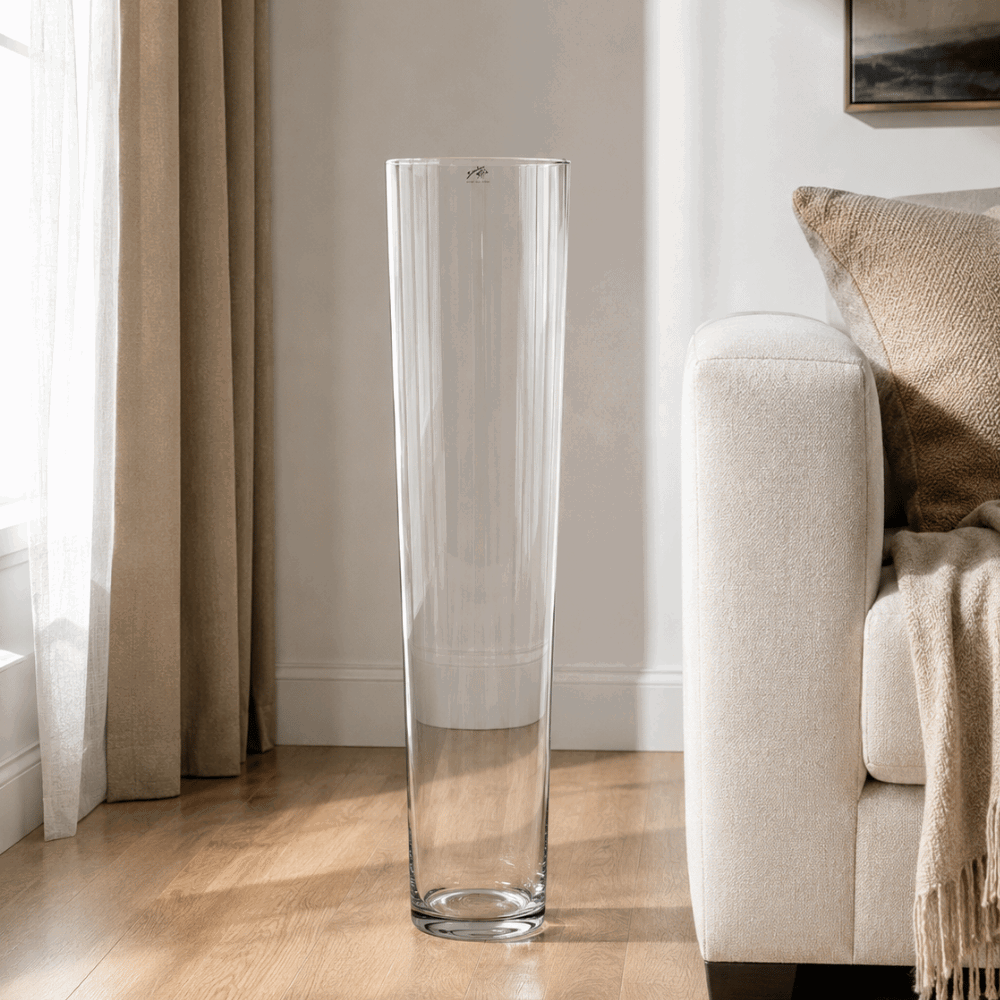 Bodenvase CONICAL 70cm - Glas, konisch, Ø19cm, Sandra Rich