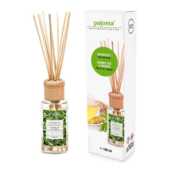  von PAJOMA Raumduft Weißer Tee & Ingwer 100 ml Flasche mit Holzaufsatz