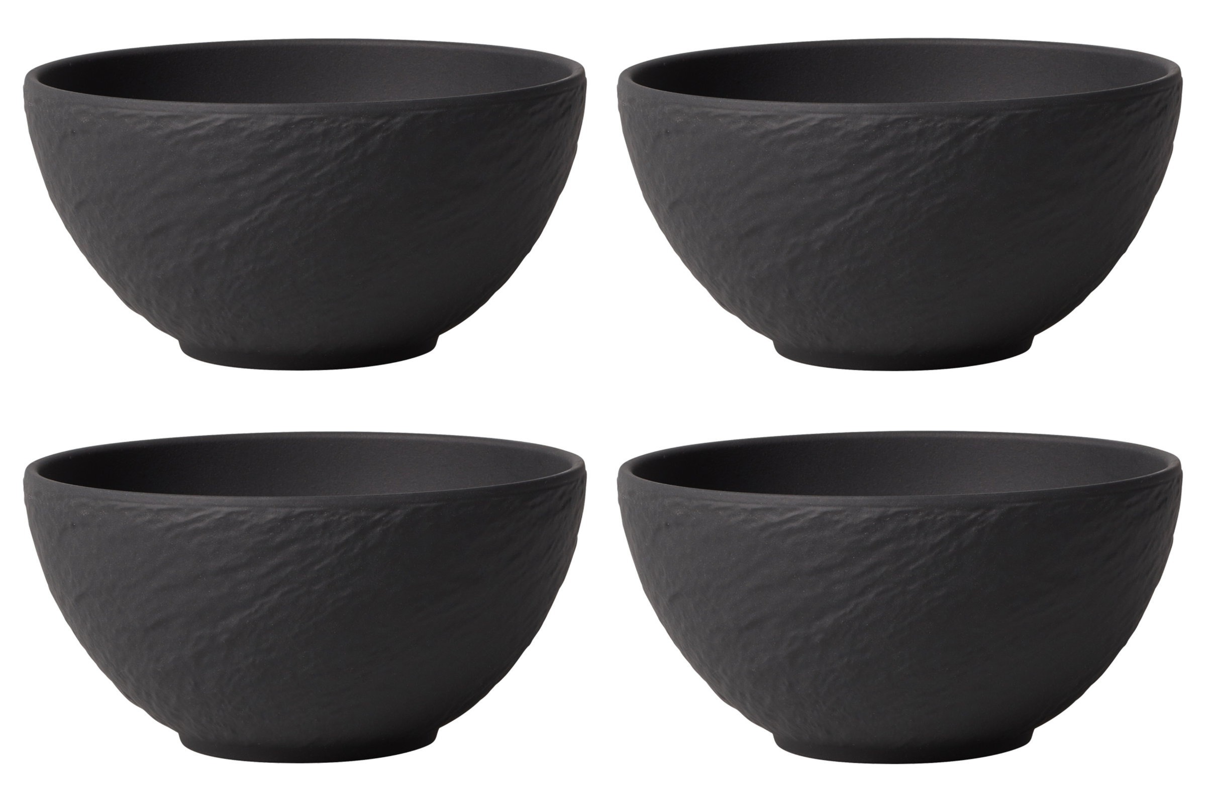 Villeroy & Boch Manufacture Rock 4er Set Müslischale 550 ml schwarz Porzellan