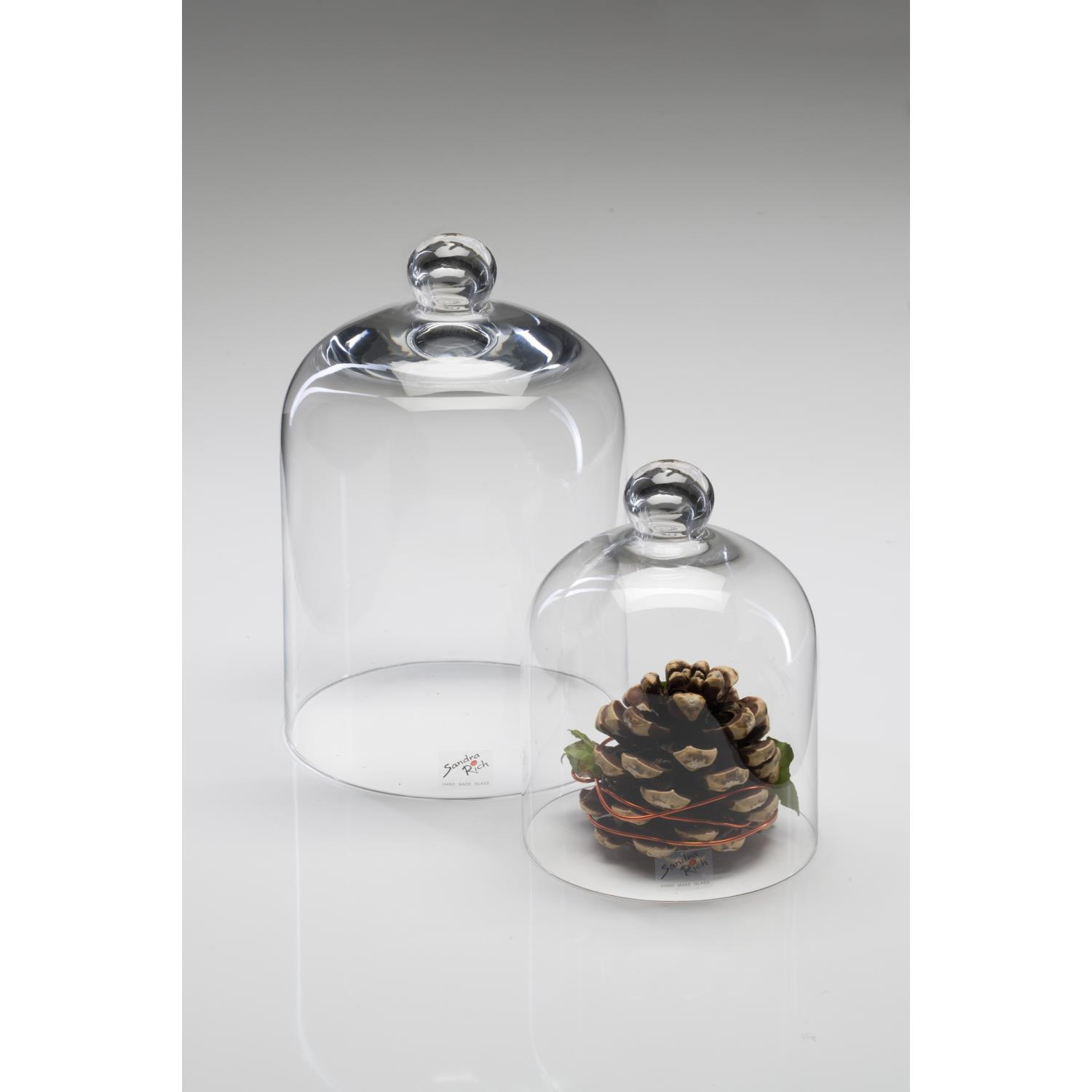 Glashaube, Abdeckung, Käseglocke Glas D. 14cm H. 18,5cm transparent Sandra Rich
