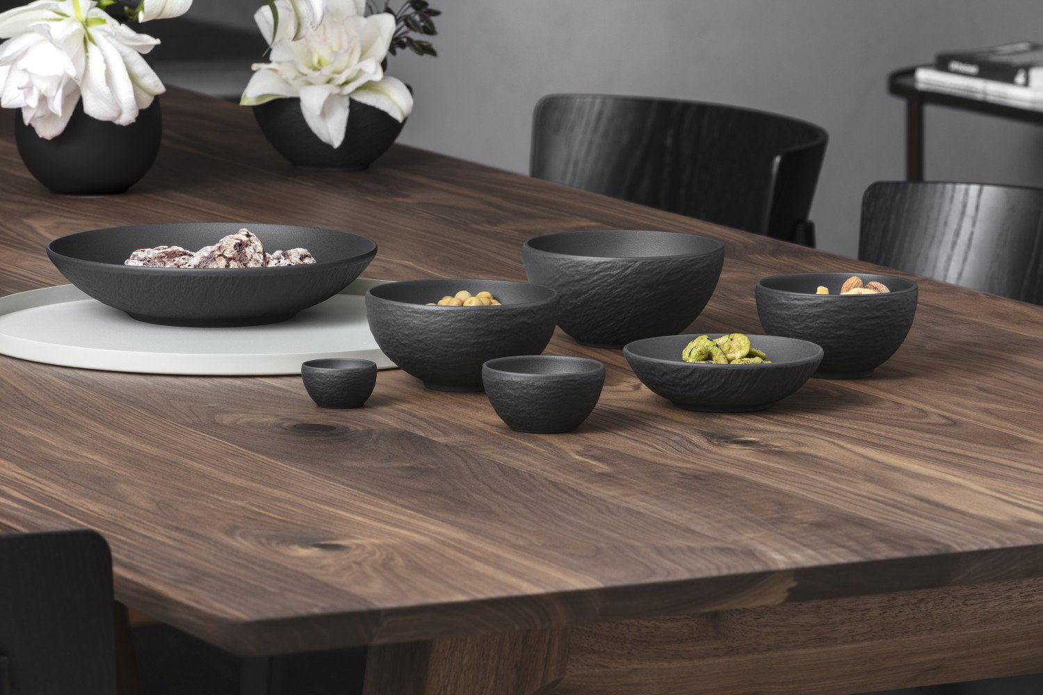 Villeroy & Boch Manufacture Rock 6er Set Suppenteller 24 cm schwarz Porzellan