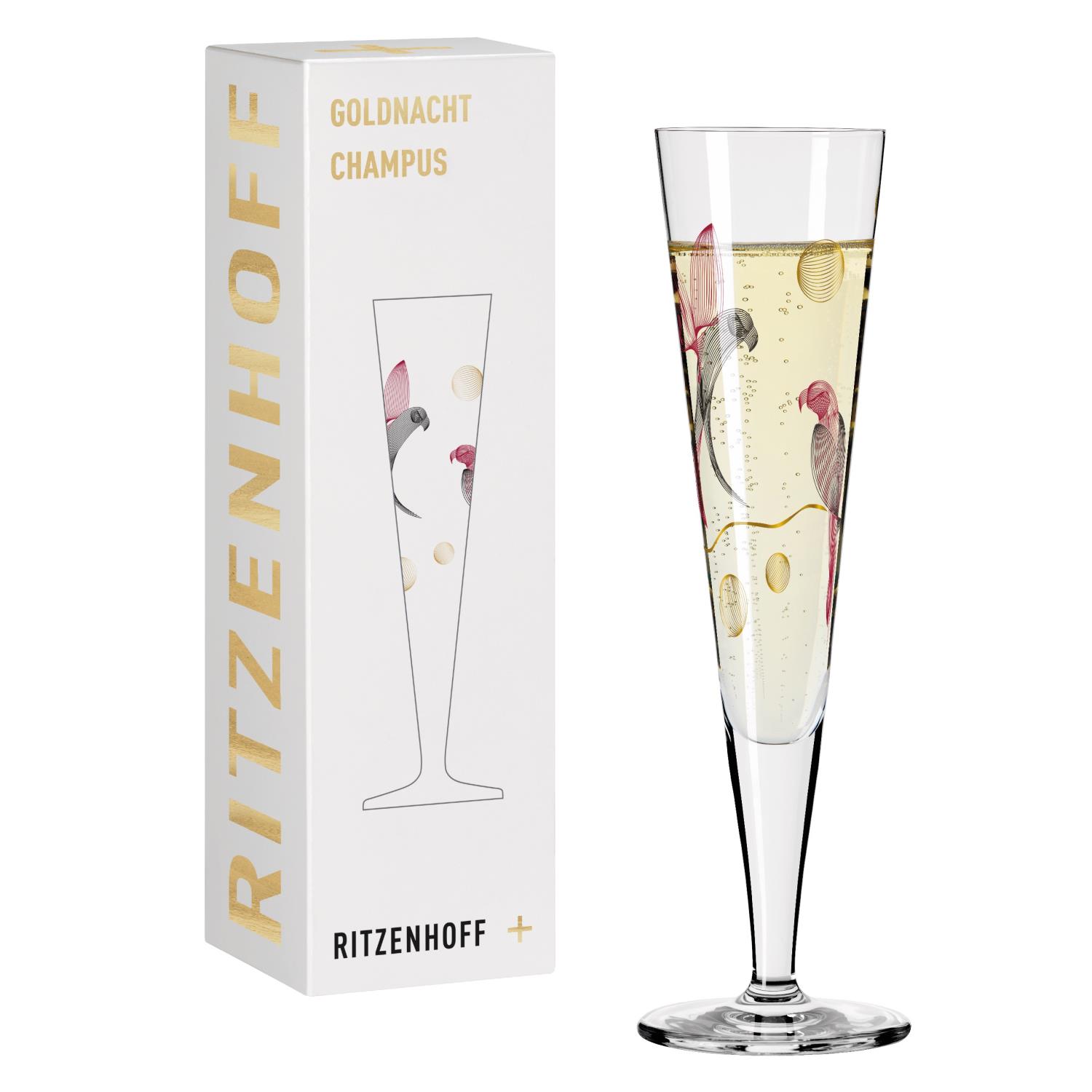 Ritzenhoff Champus Goldnacht Champagnerglas 16 Papageien Christine Kordes 21