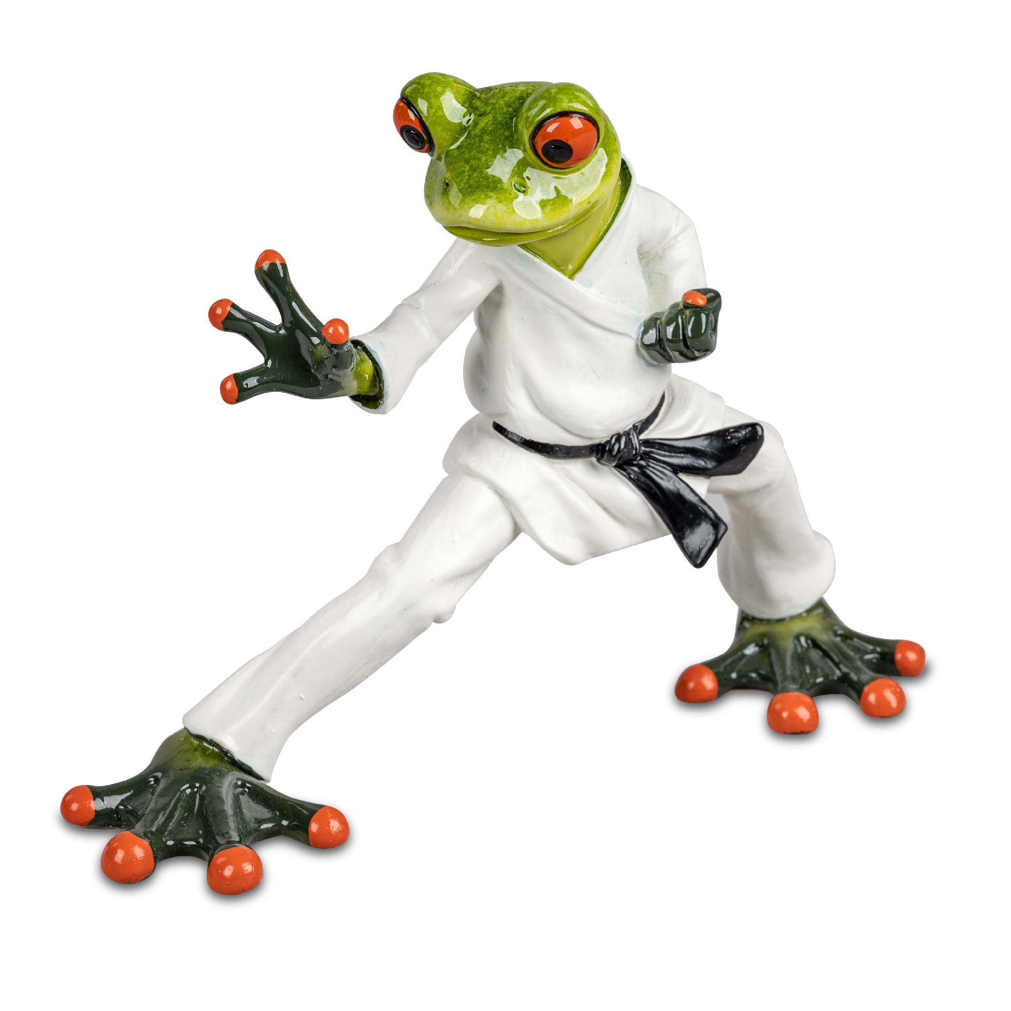 Dekofiguren Frosch Kampfsportler Karate Frosch Höhe 13cm, von Formano Froschhausen