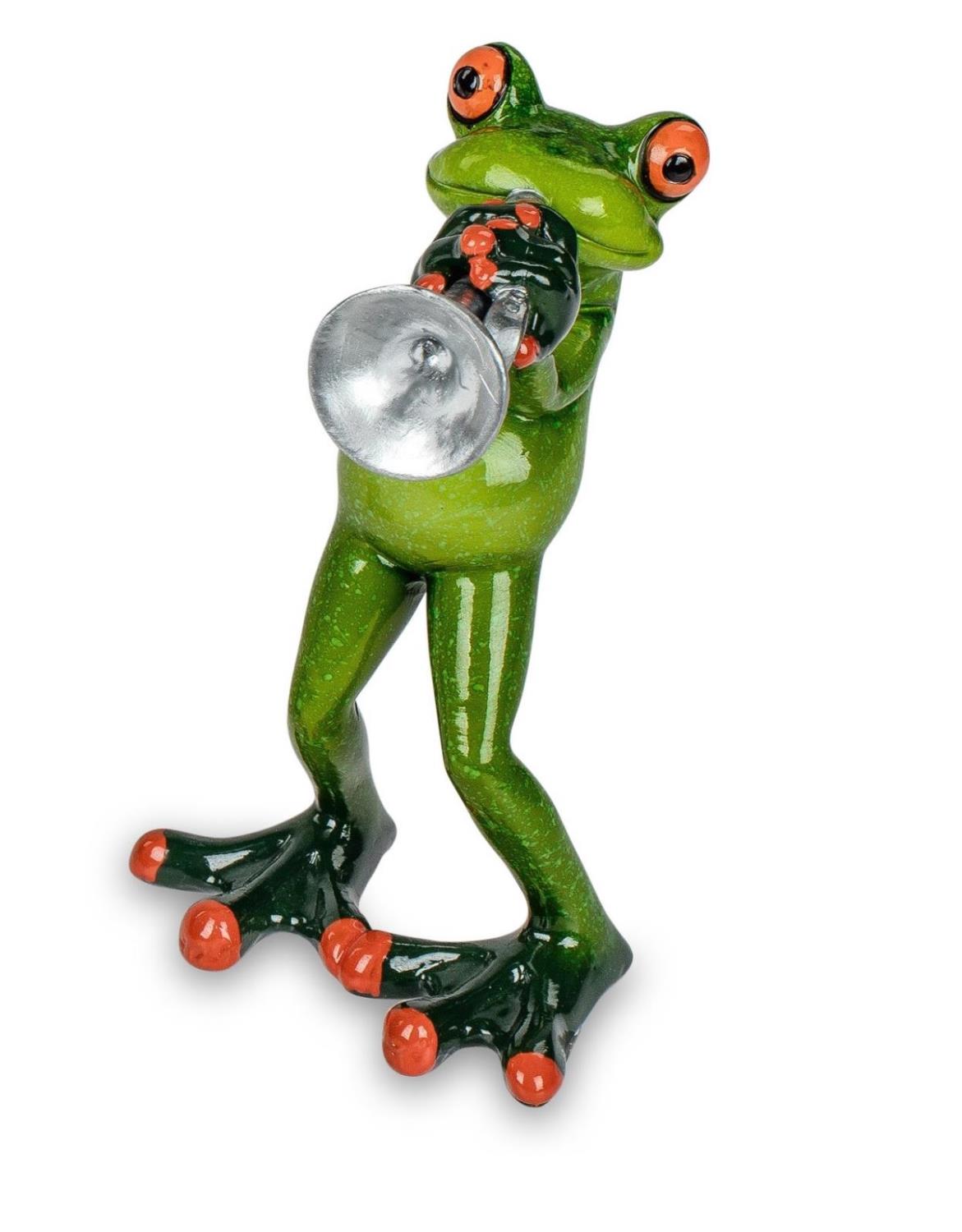 Dekofiguren Frosch als Trompeten Spieler Höhe 13cm von FORMANO Froschhausen