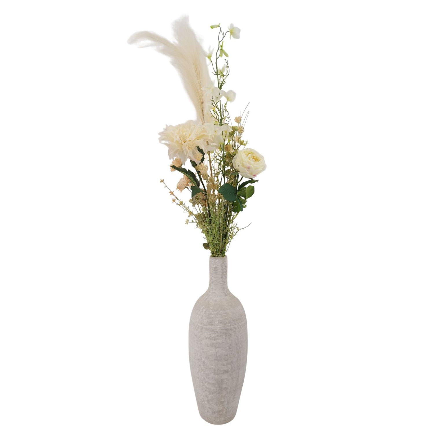 Bodenvase TOKIO 50cm - Flaschenform, creme grau, Keramik, Ø18cm CreaFlor Home | 50cm