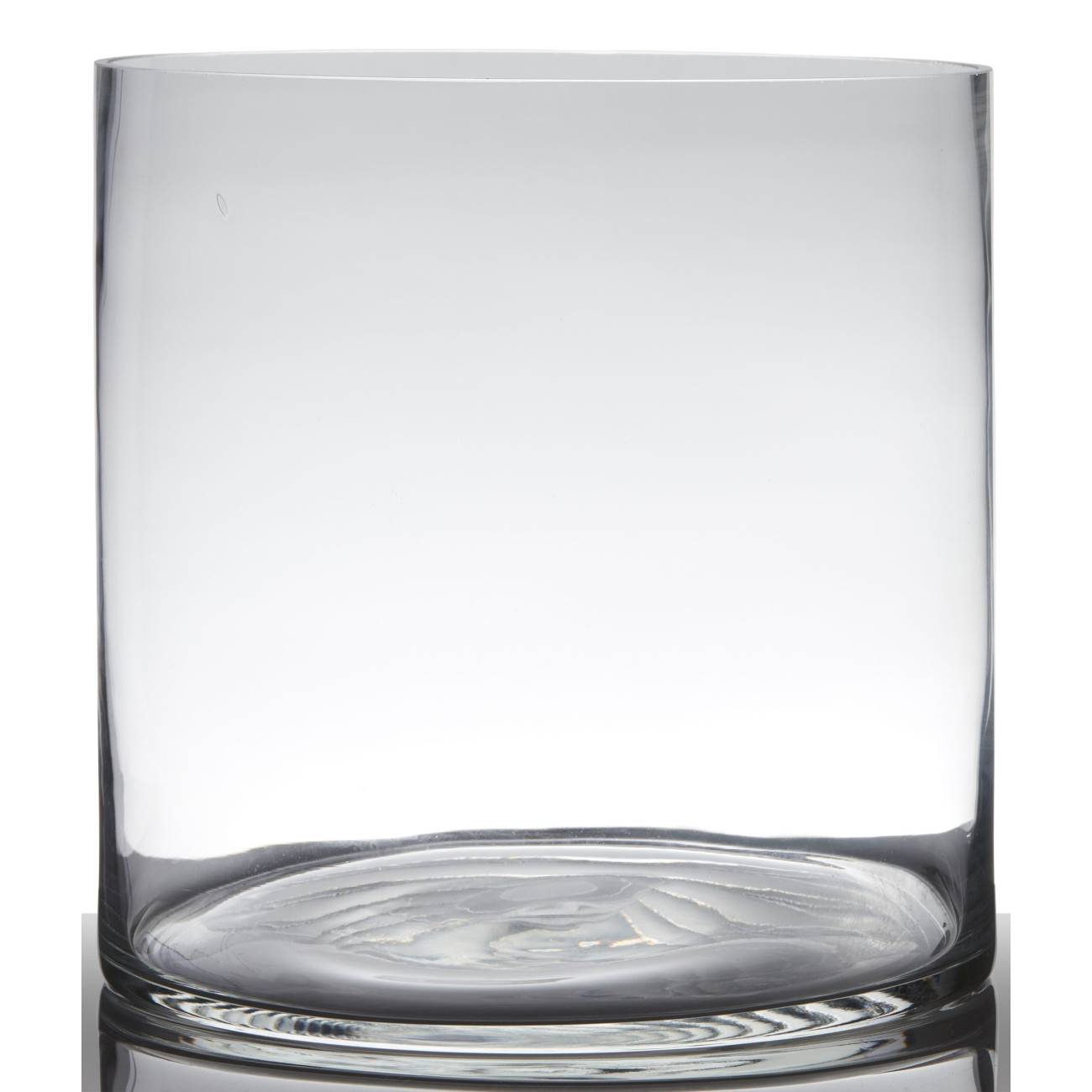 Dekoglas, Vase ZYLINDER COLD CUT H. 25cm D. 25cm transparent rund Glas Hakbijl