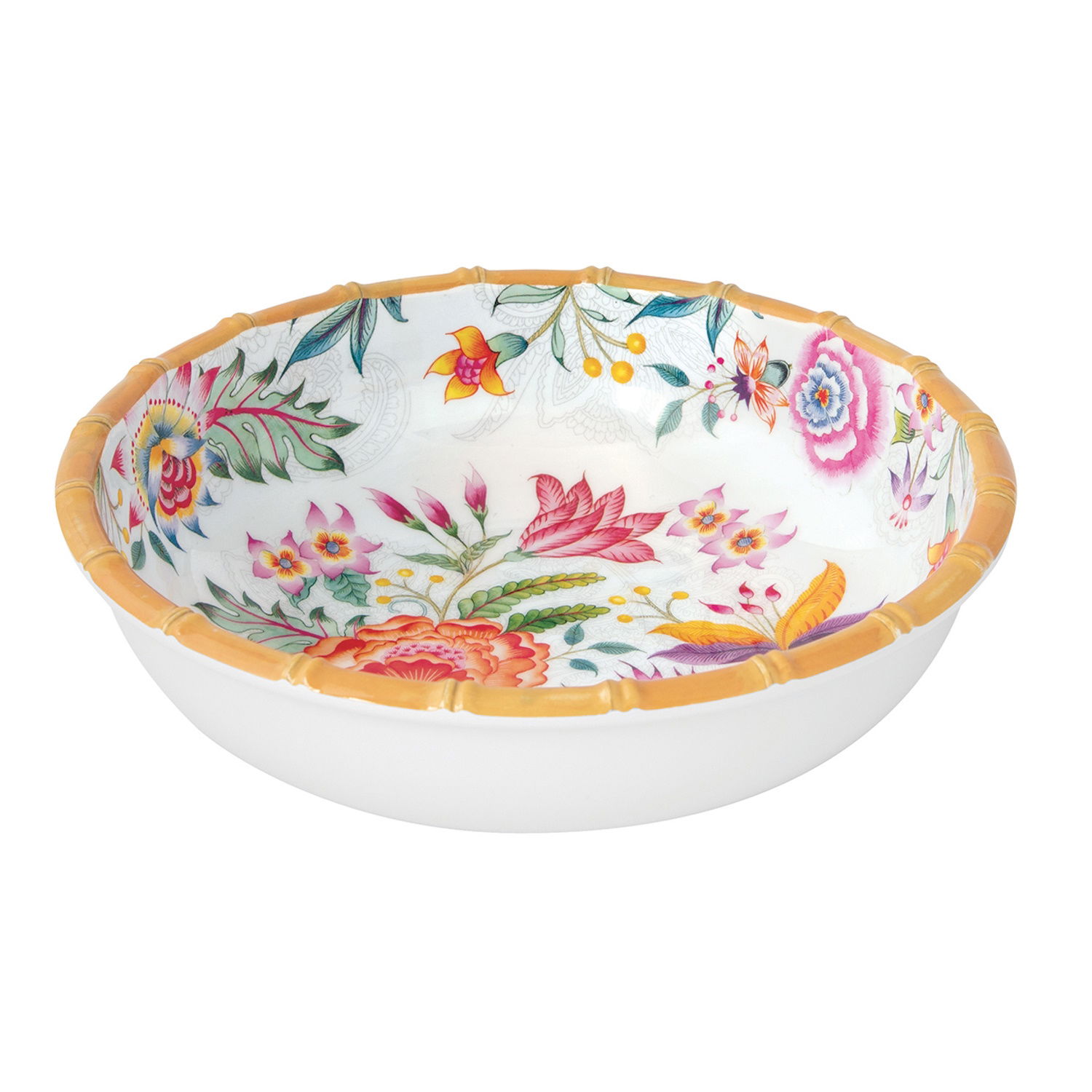 6er Set Suppenteller OSAKA Blumen,Durchmesser 20,5cm weiß rosa bunt aus Melamin von EASY LIFE