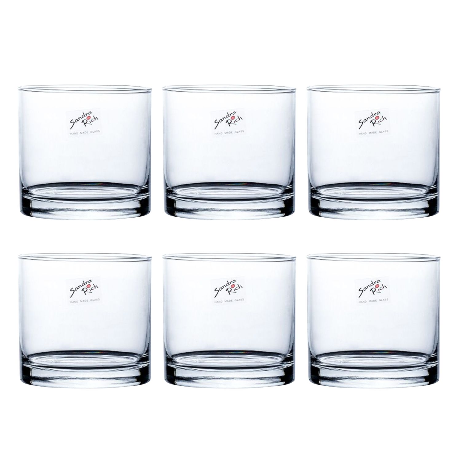 6er Set Dekogläser Kerzengläser CYLI Zylinderform H. 10cm D. 10cm Sandra Rich