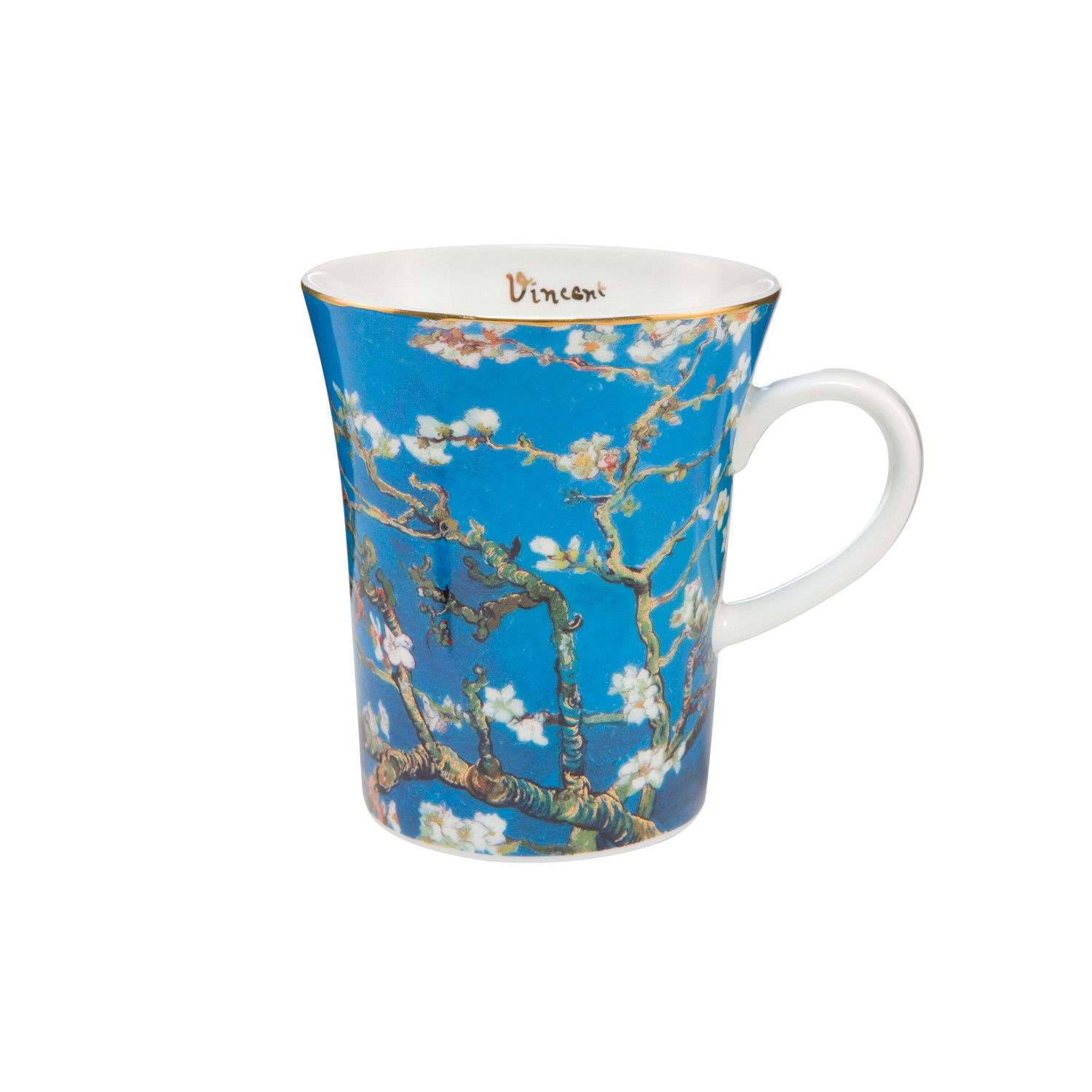 Vincent van Gogh Kaffeebecher Tasse MANDELBAUM BLAU GOLD 400ml von GOEBEL Porzellan