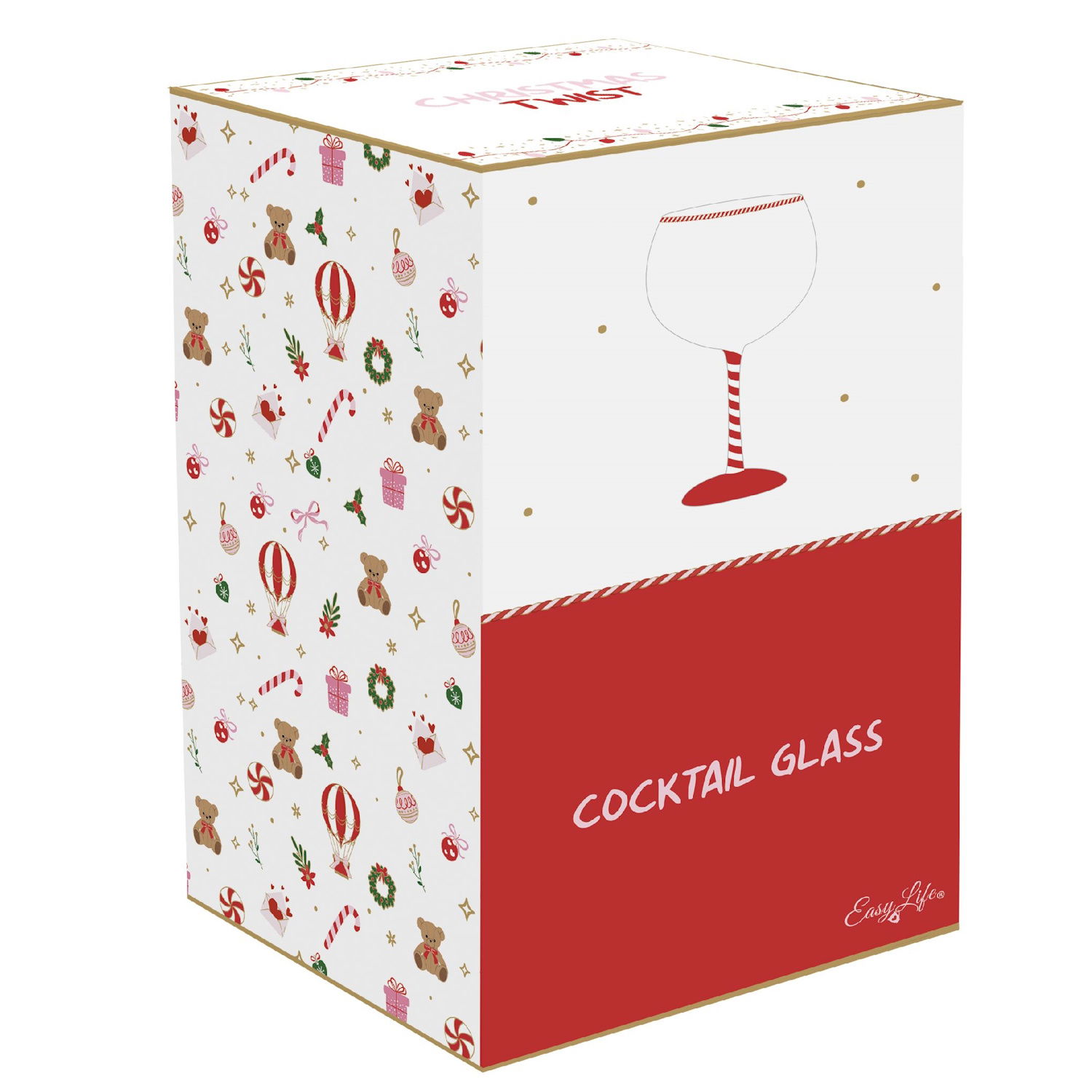 Geschenkbox für Weinglas Zuckerstange