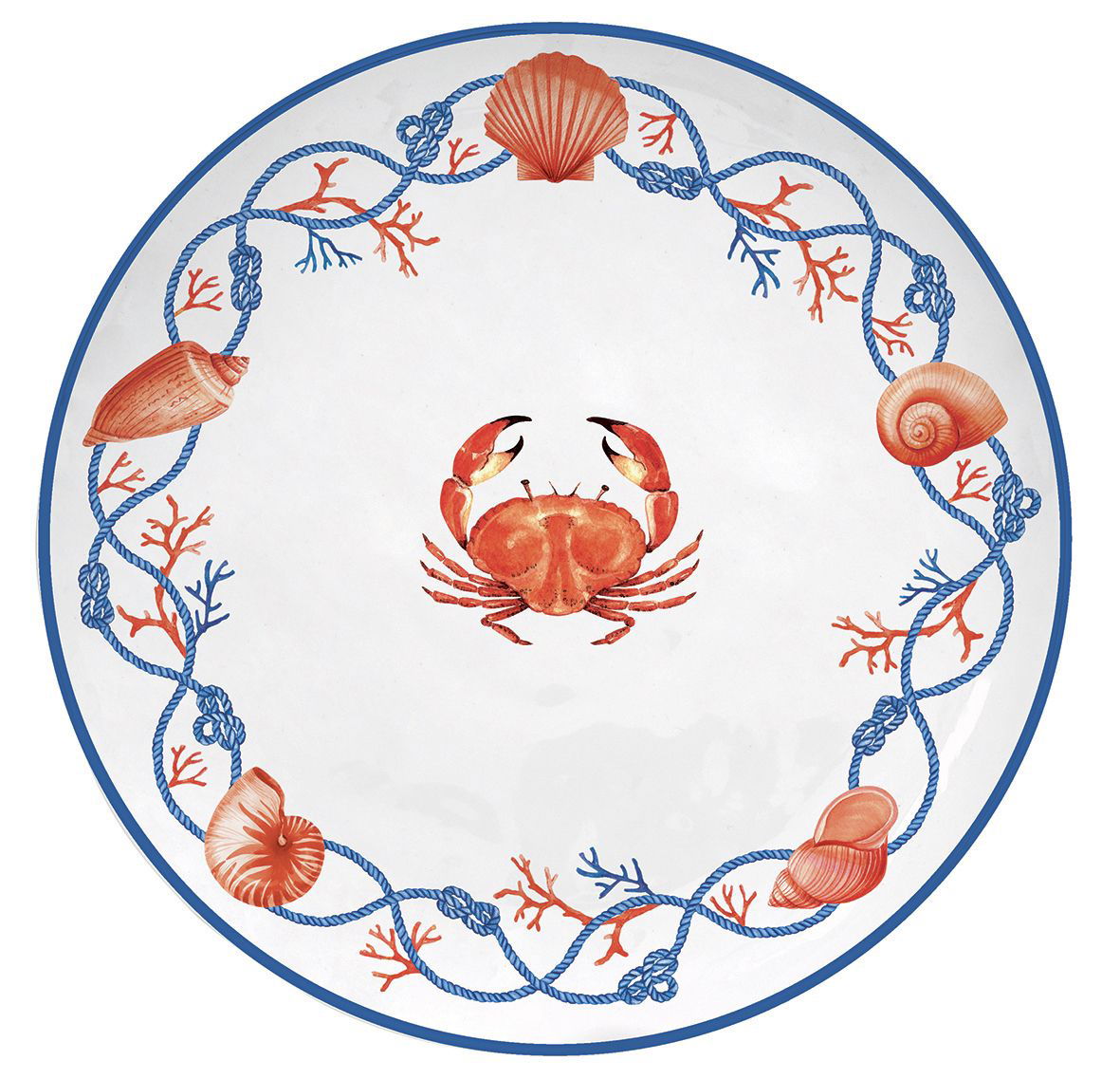 4er Set Frühstücksteller COTE DE MER Meeresküste mit Krabbe,Durchmesser 21cm von EASY LIFE