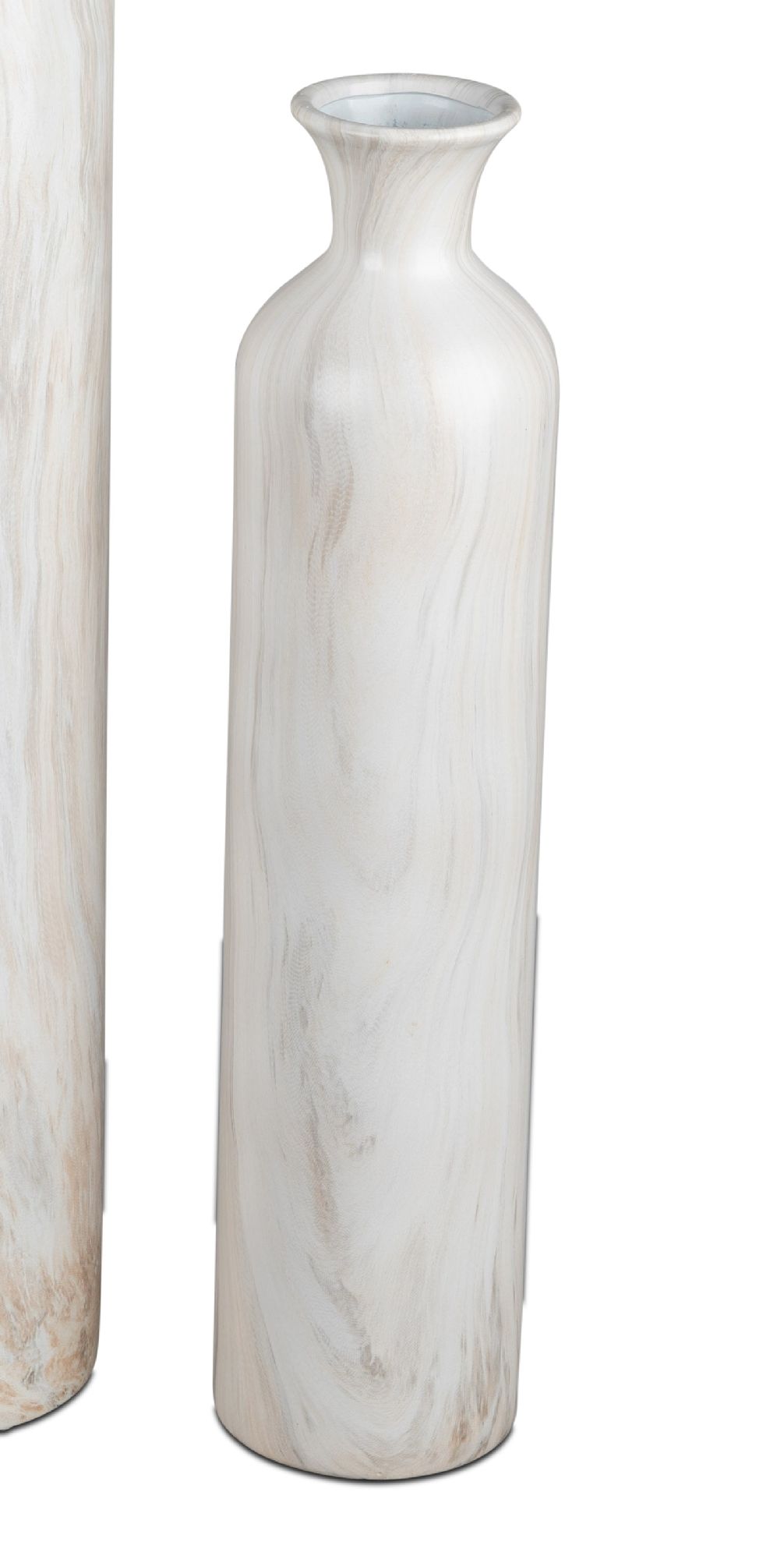 Deko Bodenvase MARMOR rund Höhe 52cm creme braun Keramik von FORMANO