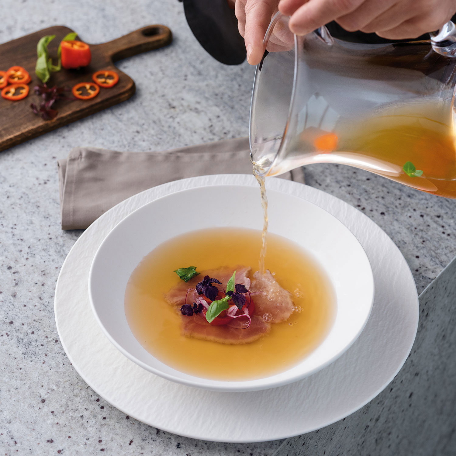 Villeroy & Boch Manufacture Rock Blanc 6er Set Suppenteller 1,1 l weiß Porzellan